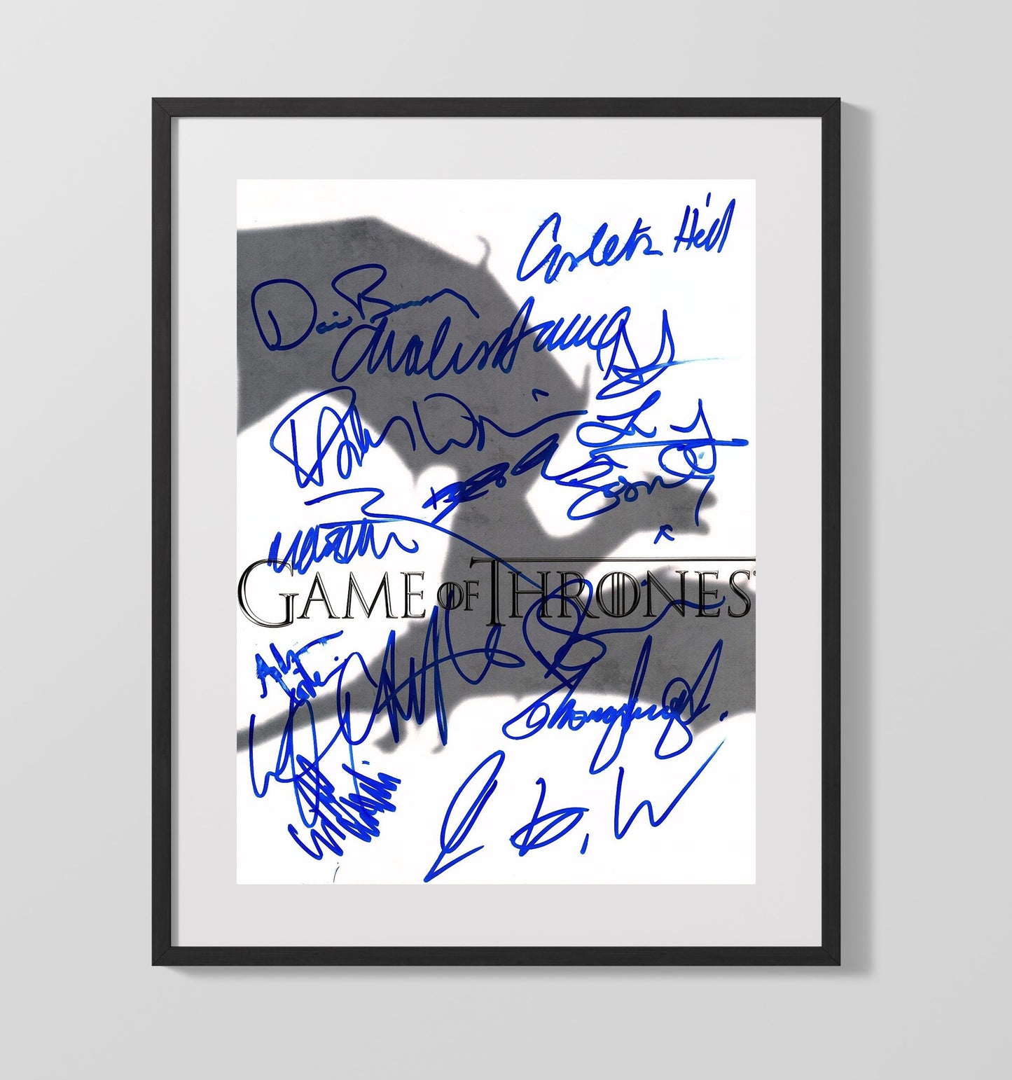 Game of Thrones - Cast Series Logo Signed Ensemble - Gallery Frame television wall art
