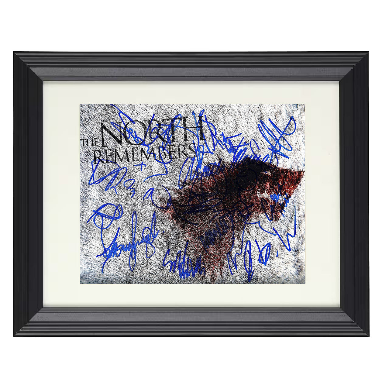 Game of Thrones – Daenerys Targaryen Ensemble Stark Direwolf – 8x10 black beveled framed television wall art