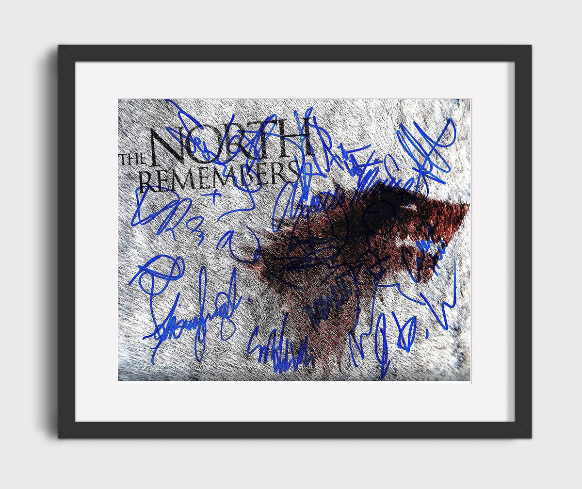 Game of Thrones - Emilia Clarke (Daenerys Targaryen) Ensemble Stark Direwolf Banner Scene - Gallery Frame television wall art
