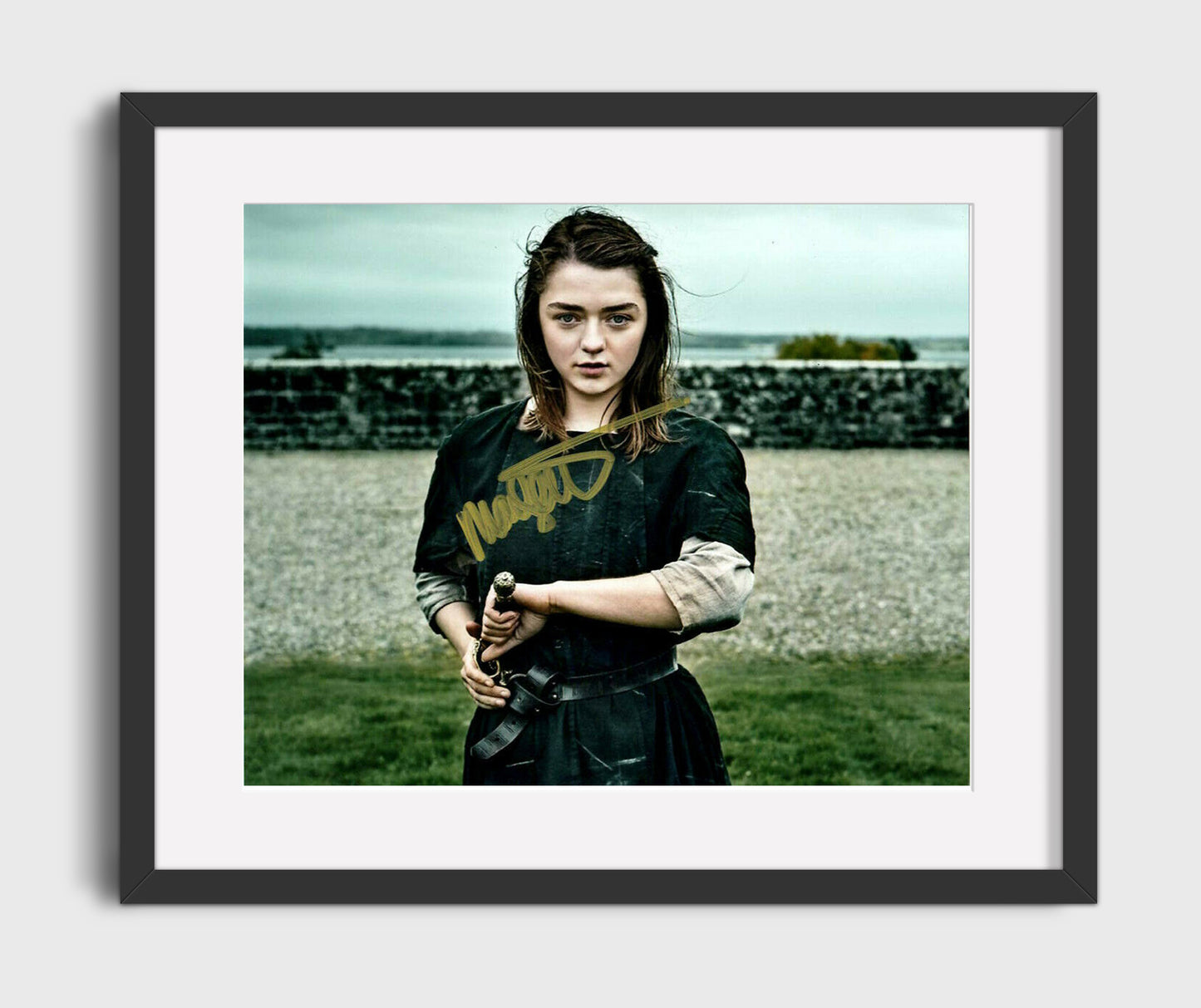 Game of Thrones - Maisie Williams (Arya Stark) Sword Training Pose - Gallery Frame television wall art