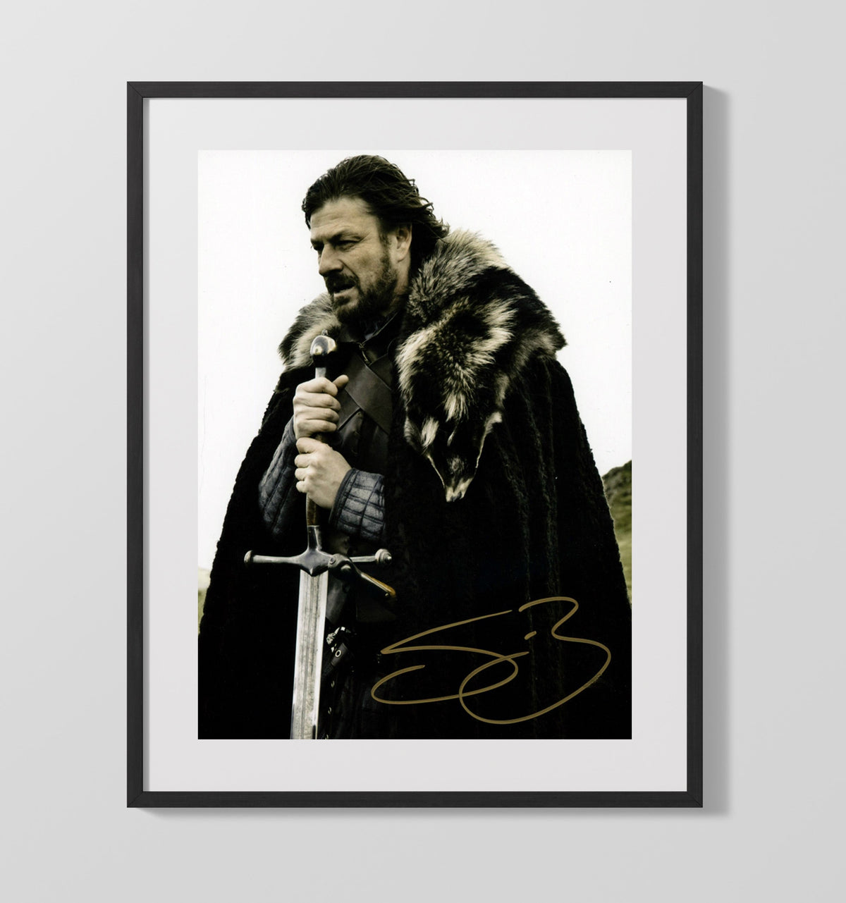 Game of Thrones - Sean Bean - Ned Stark Sword Winter - Gallery Frame television wall art