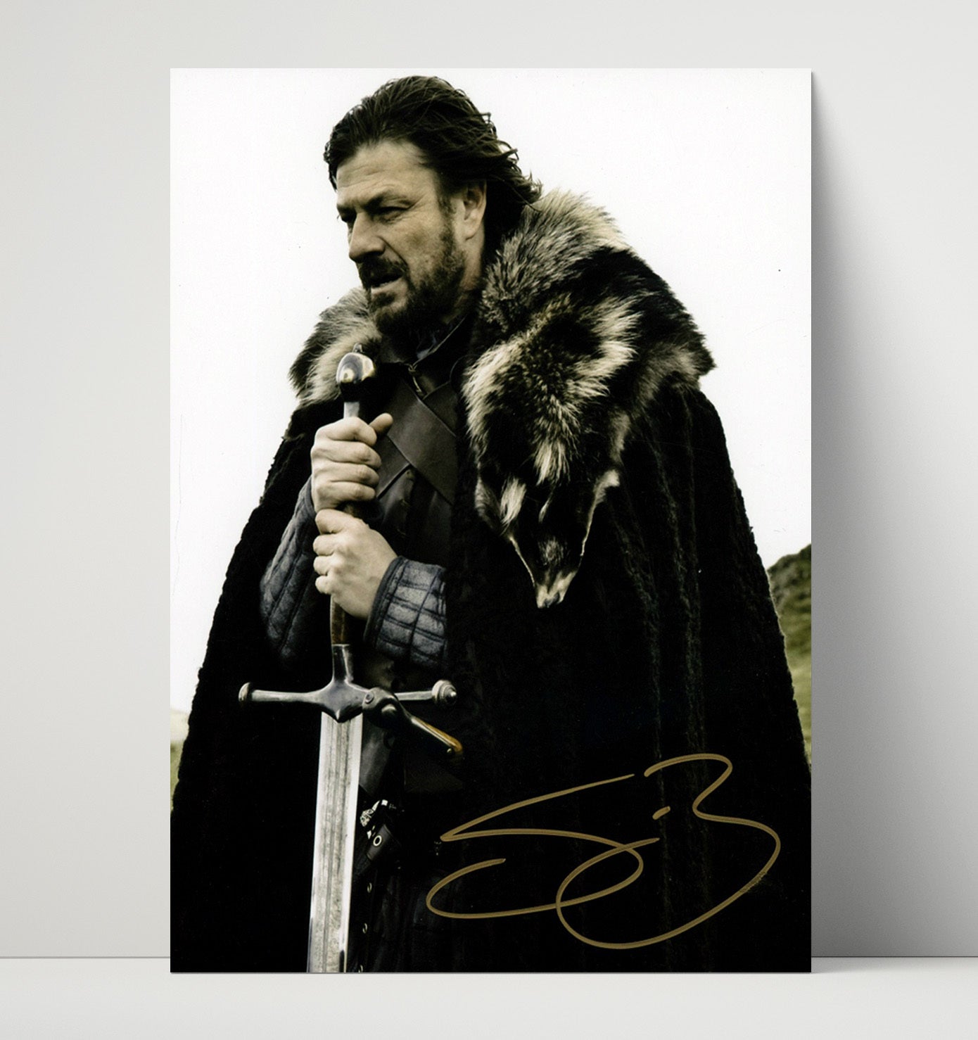 Game of Thrones - Sean Bean - Ned Stark Sword Winter - Vintage Television Wall Art - 16x20 Unframed Print wall art print - television decor