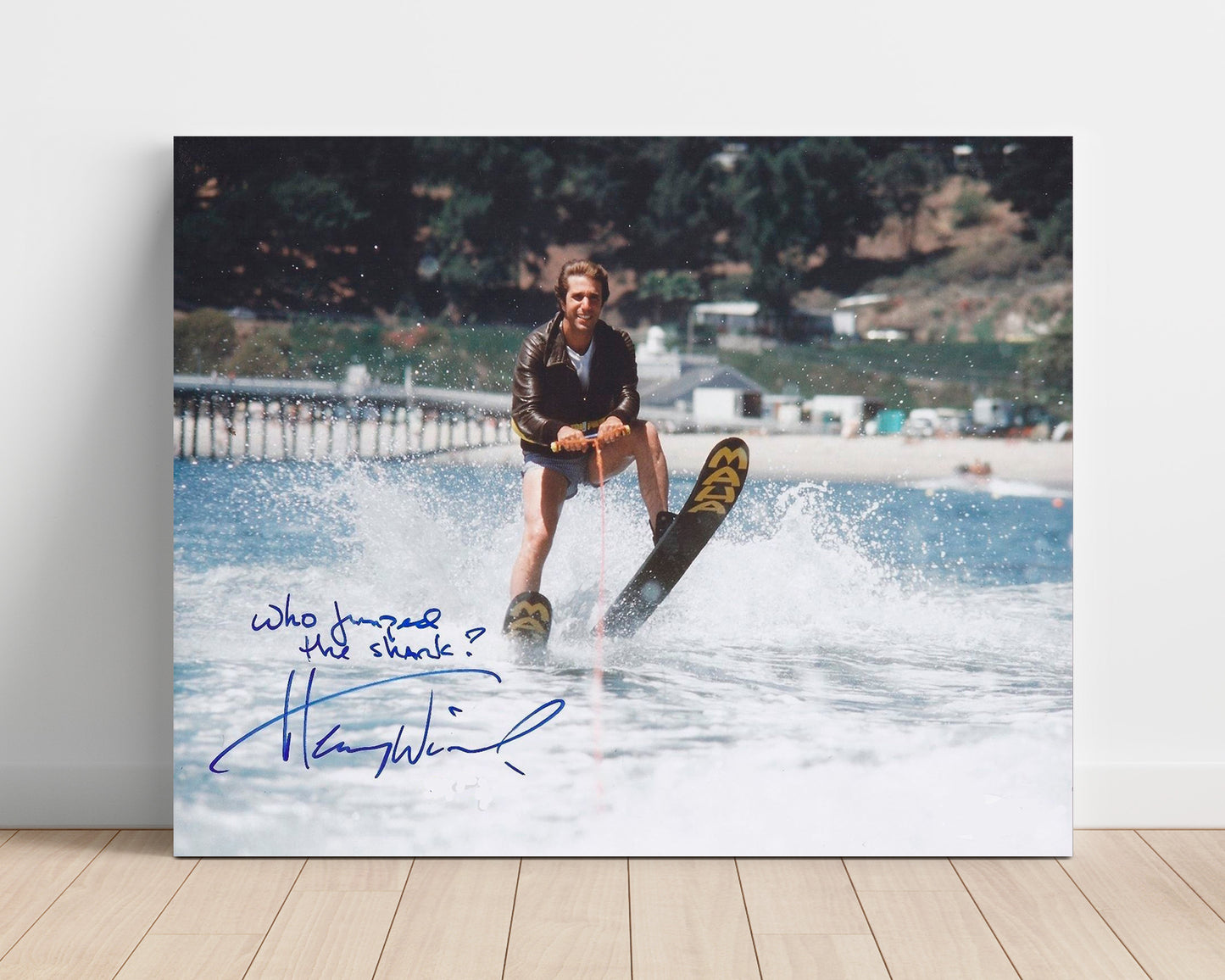 Happy Days - Henry Winkler (Arthur Fonzarelli) Waterski Shark Jump Scene - Vintage Television Wall Art - 16x20 Unframed Print wall art print - television decor