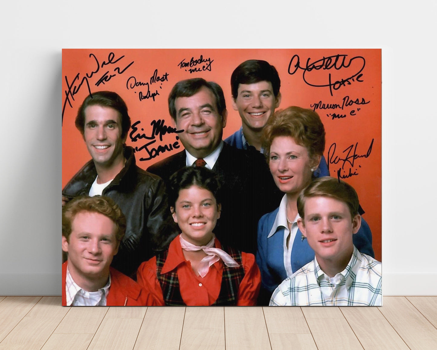 Happy Days - Ron Howard (Richie Cunningham) Ensemble Cast Scene - Vintage Television Wall Art - 16x20 Unframed Print wall art print - television decor