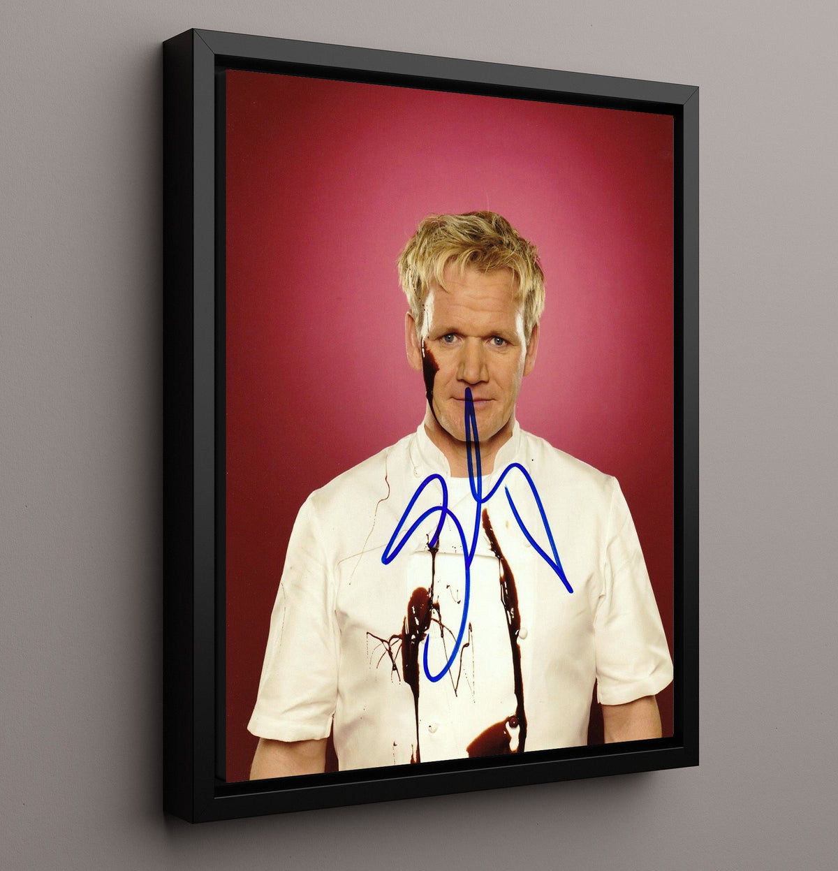 Hells Kitchen - Gordon Ramsay Chocolate Splatter Chef Jacket - Framed Canvas television wall art
