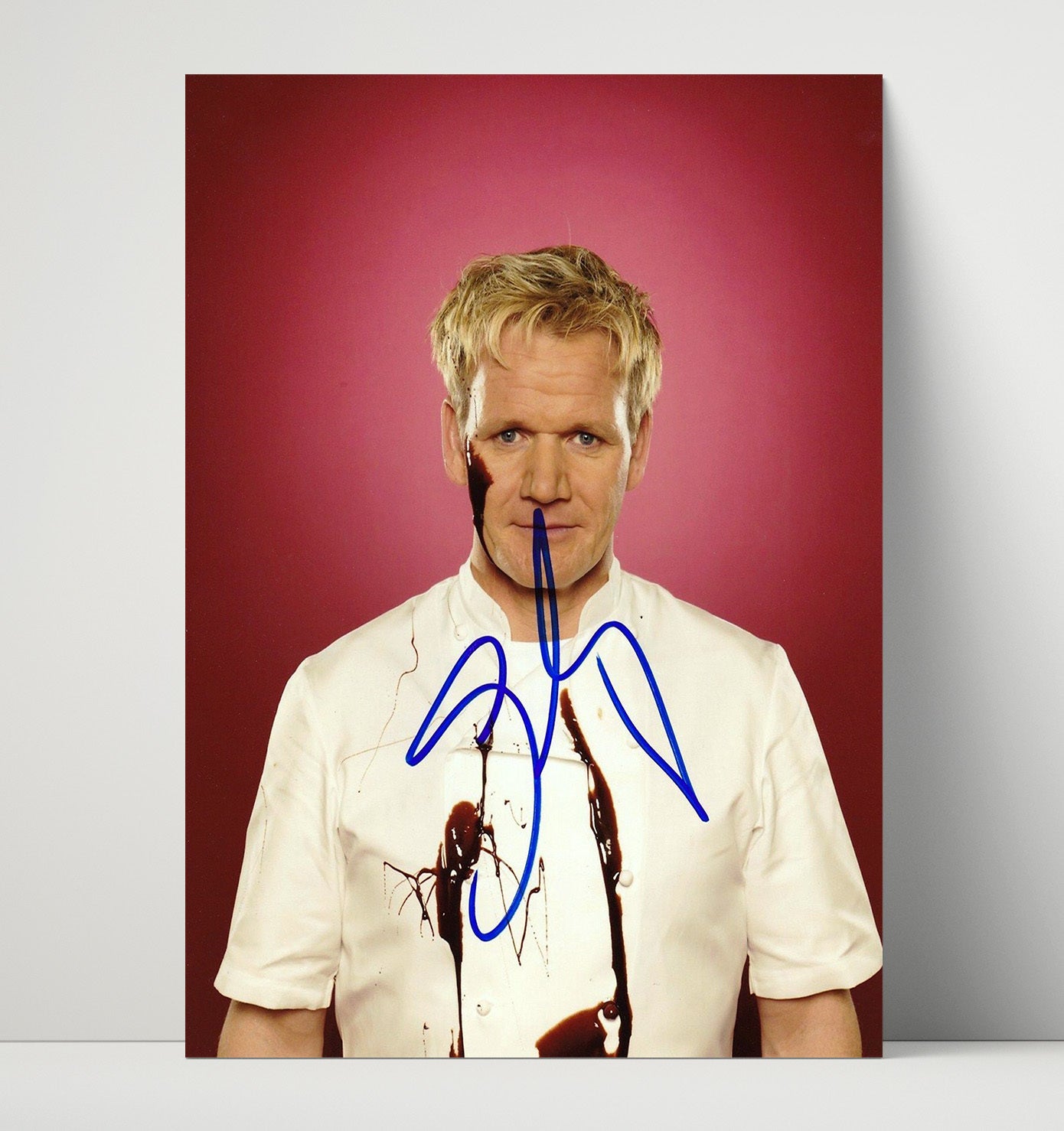 Hells Kitchen - Gordon Ramsay Chocolate Splatter Chef Jacket - Vintage Television Wall Art - 16x20 Unframed Print wall art print - television decor
