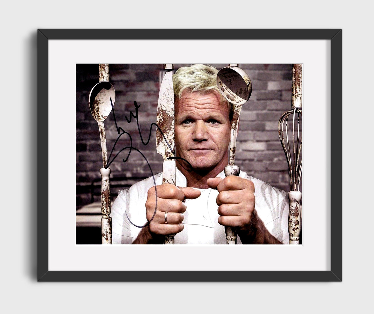 Hells Kitchen - Gordon Ramsay (Himself) Chef Utensils Bars Kitchen Scene - Gallery Frame television wall art