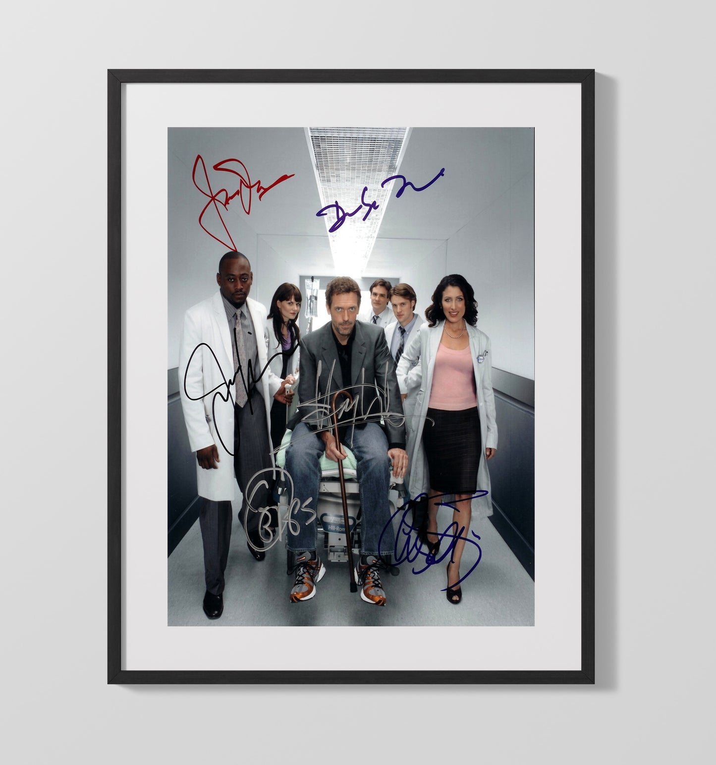 House - Hugh Laurie Doctor House Team Hallway Scene - Gallery Frame television wall art