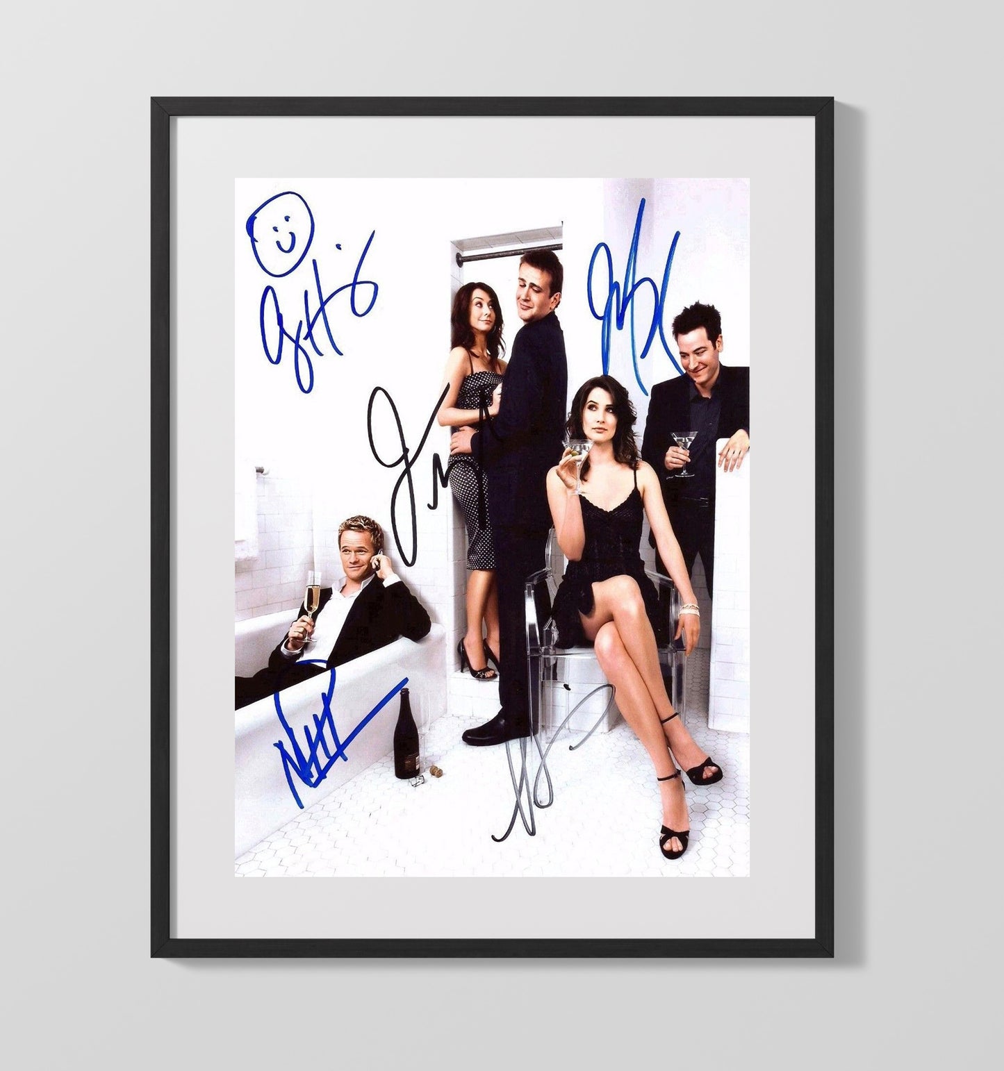How I Met Your Mother - Cast Bathroom Champagne Promo Scene - Gallery Frame television wall art