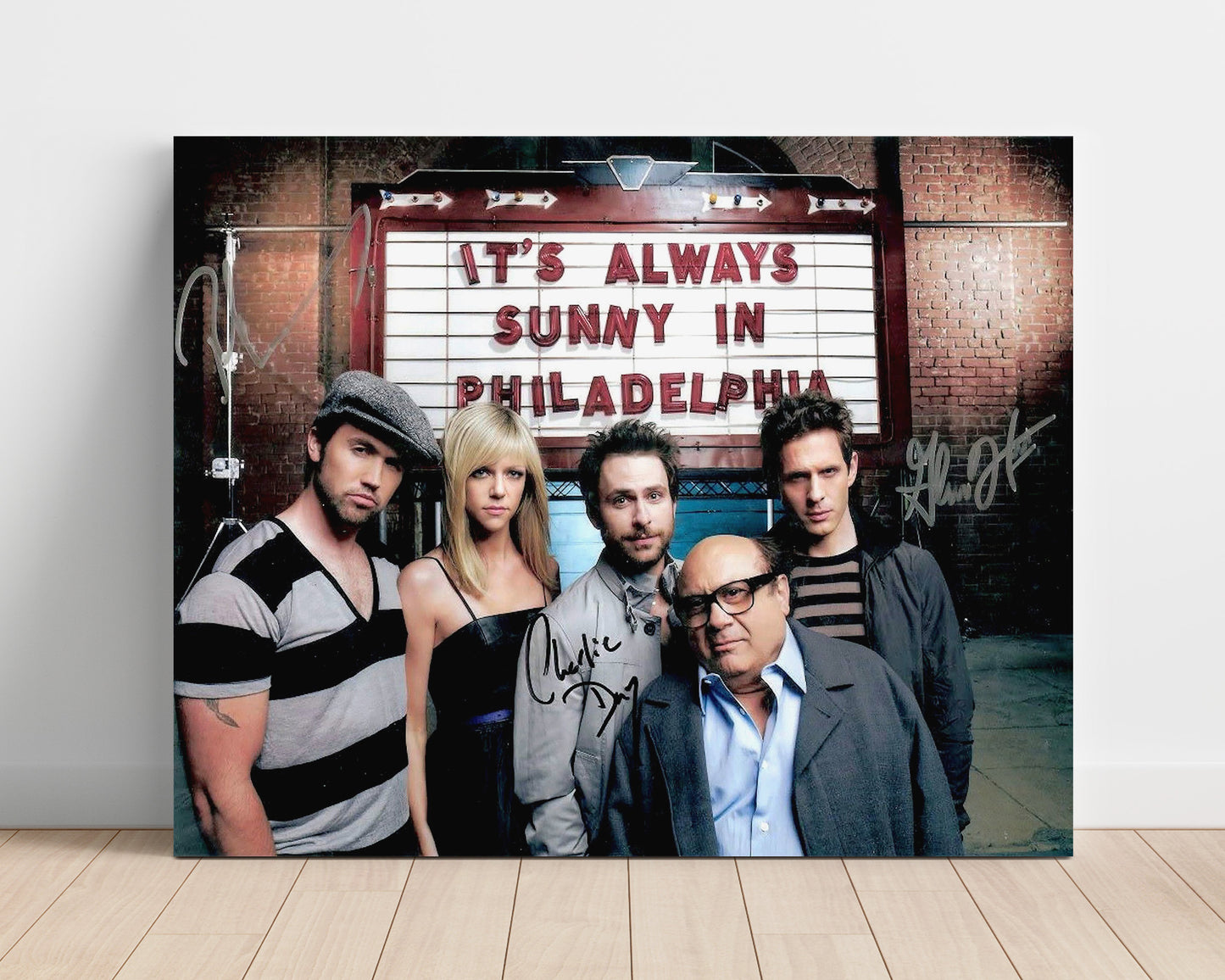 Its Always Sunny in Philadelphia - Danny DeVito (Frank Reynolds) Ensemble Marquee Bar Scene - Vintage Television Wall Art - 16x20 Unframed Print wall art print - television decor