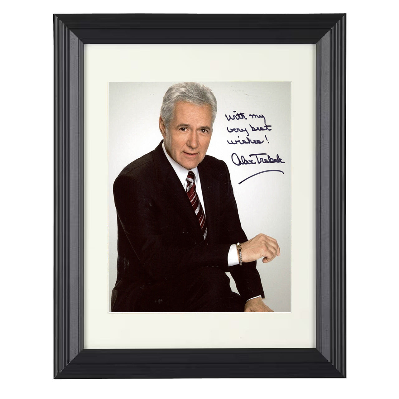 Jeopardy – Alex Trebek Americas Quizmaster – 8x10 black beveled framed television wall art