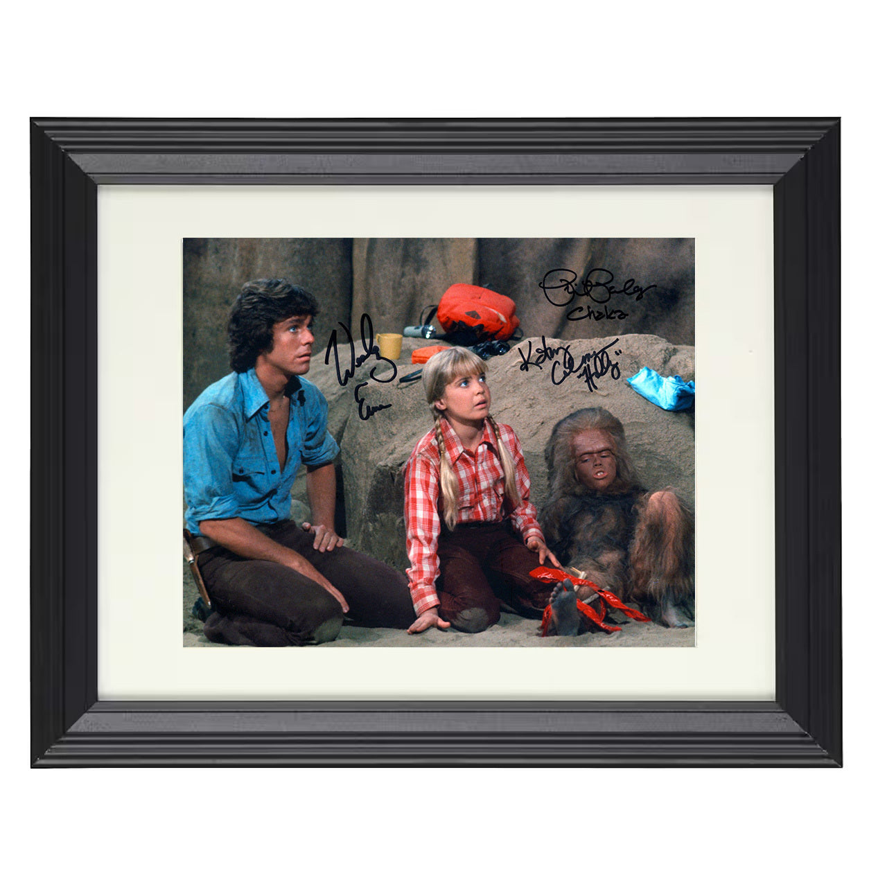 Land of the Lost – Will Marshall Cast Cave Discovery – 8x10 black beveled framed television wall art