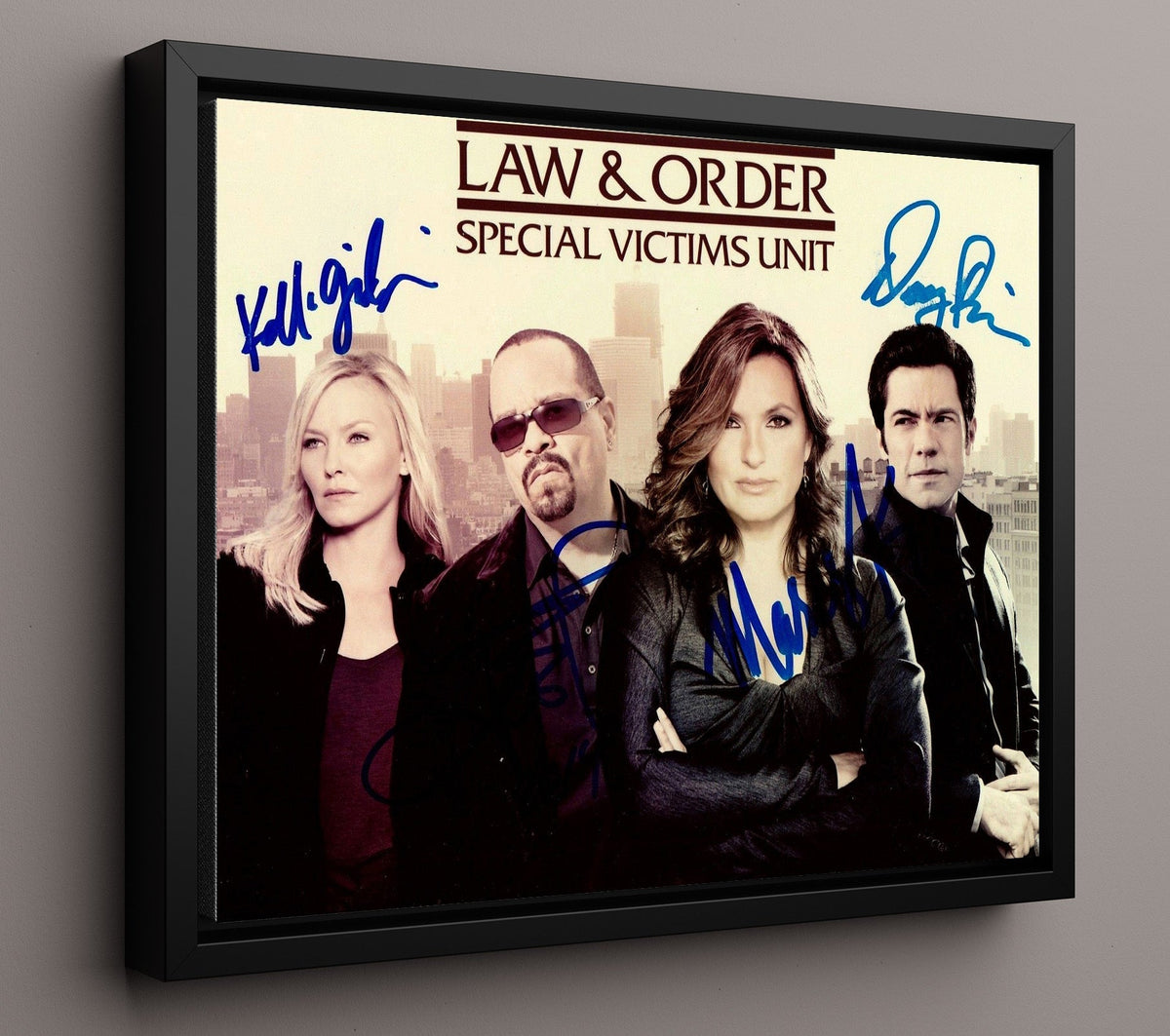 Law and Order Special Victims Unit - Mariska Hargitay Ensemble Cast Detective Lineup - Framed Canvas television wall art