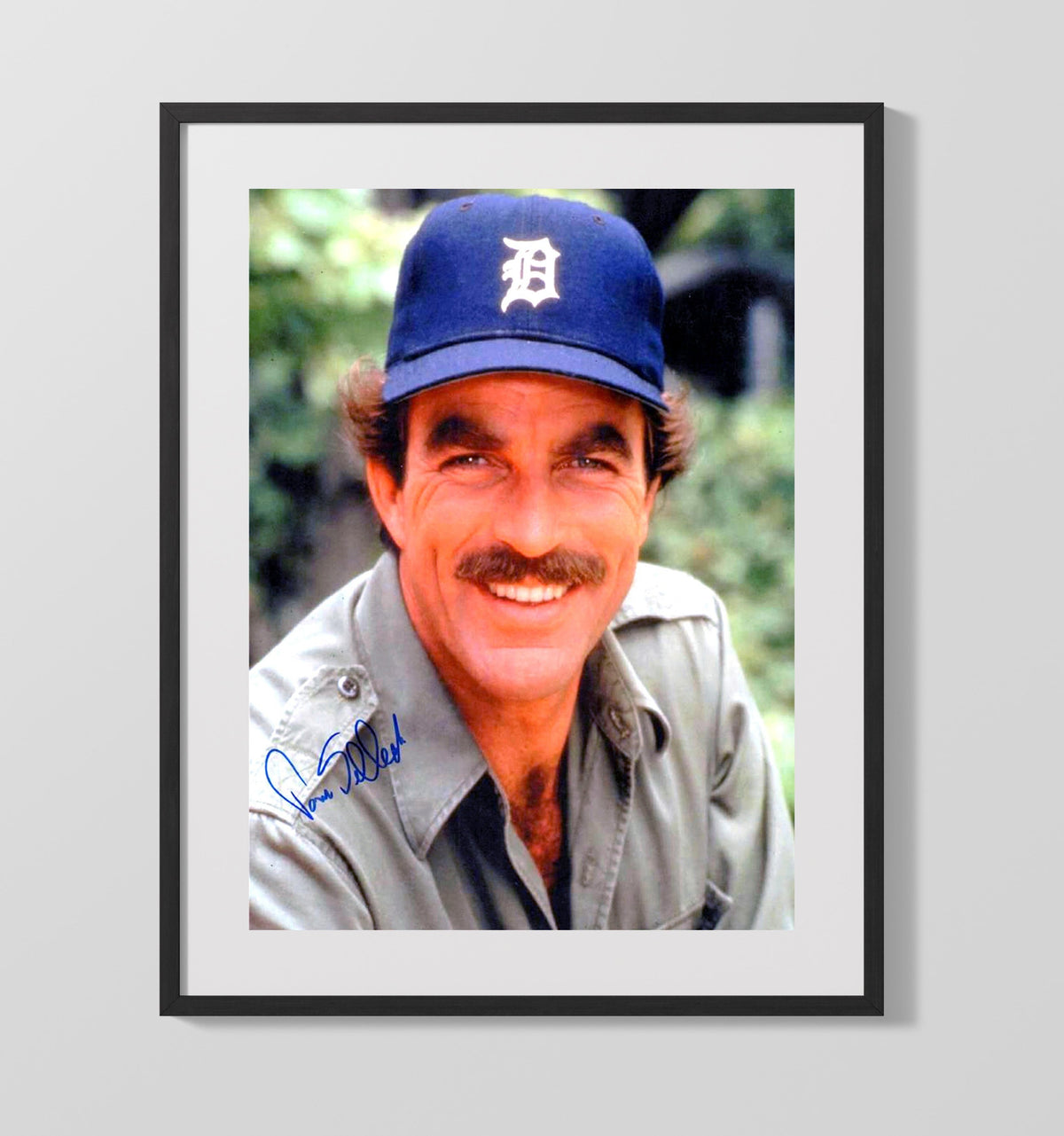 Magnum P.I. - Tom Selleck (Thomas Magnum) Detroit Cap Smiling Headshot - Gallery Frame television wall art