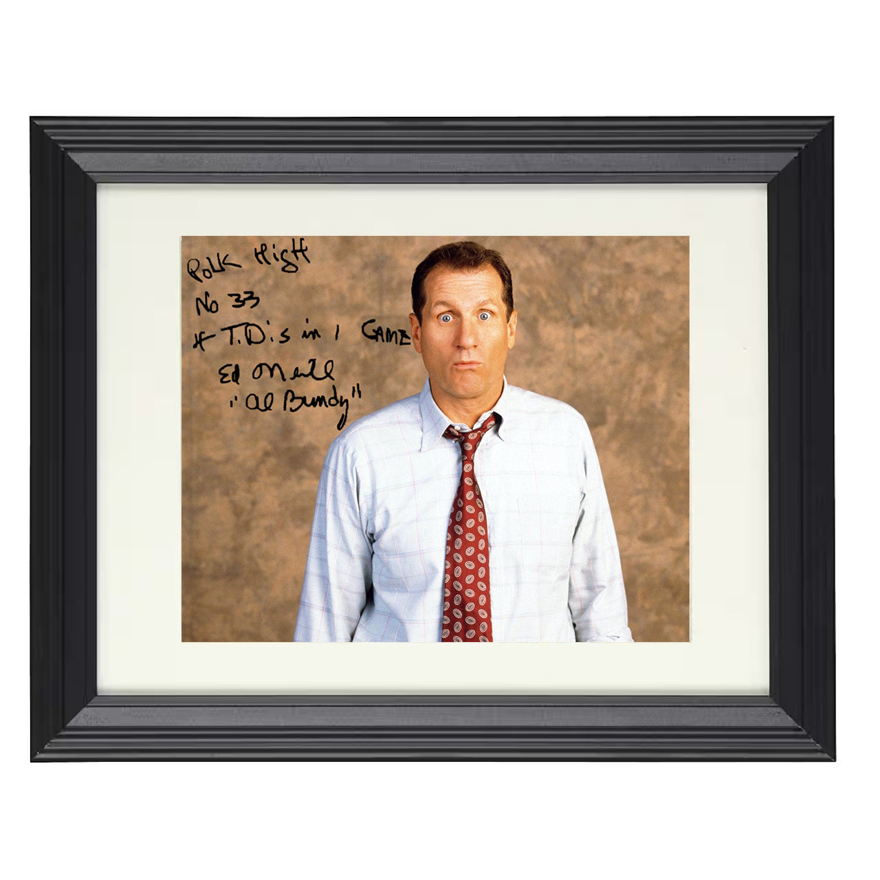 Married with Children – Al Bundy Shocked Expression Sitcom – 8x10 black beveled framed television wall art