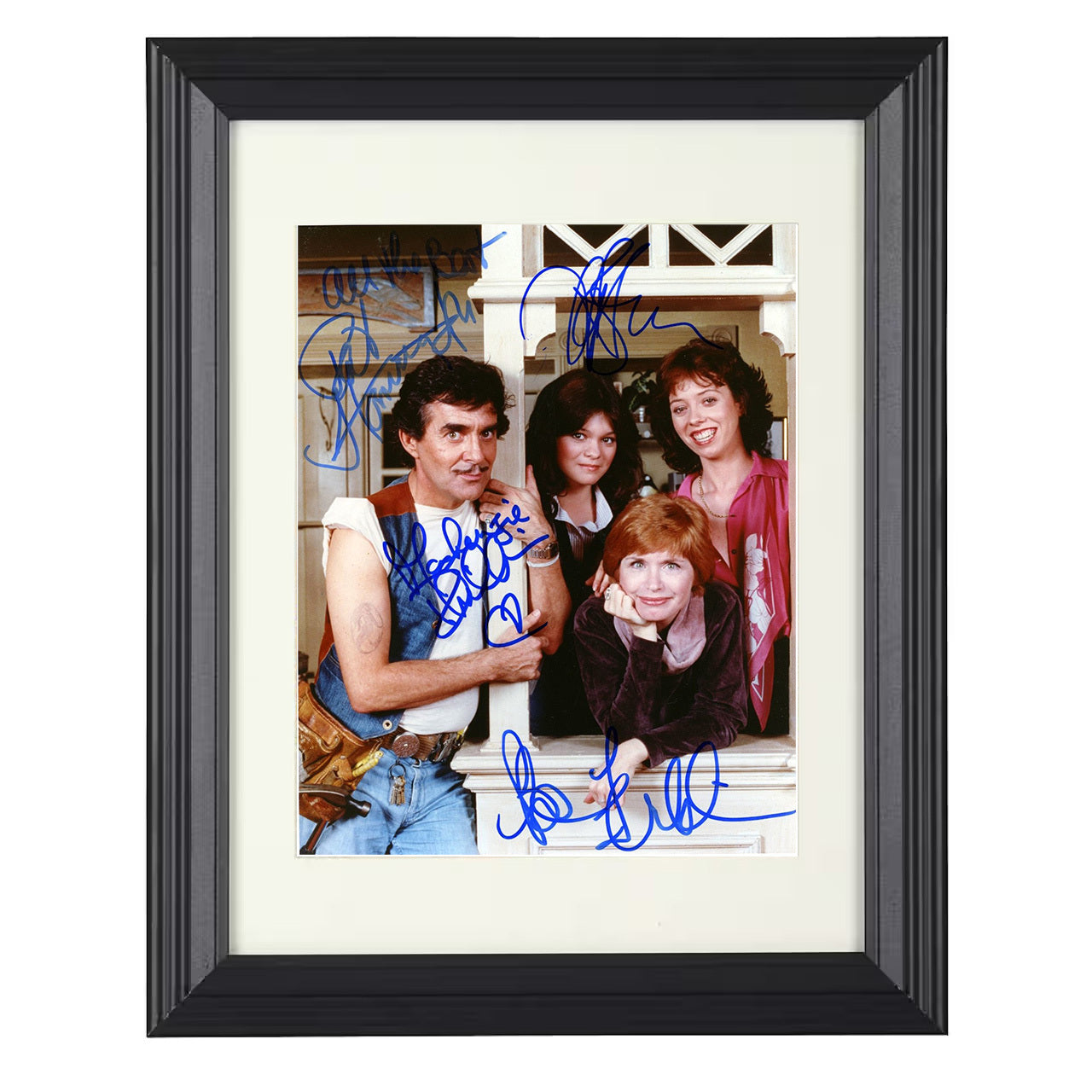 One Day at a Time – Cast – Living Room Window Ensemble – 8x10 black beveled framed television wall art