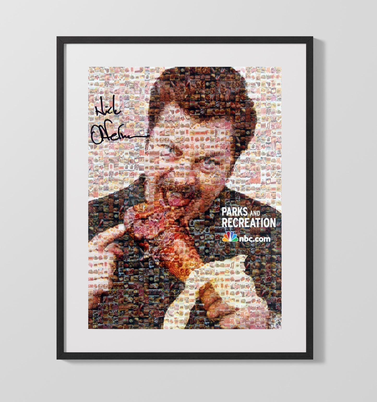 Parks and Recreation - Nick Offerman - Ron Swanson Steak Mosaic - Gallery Frame television wall art
