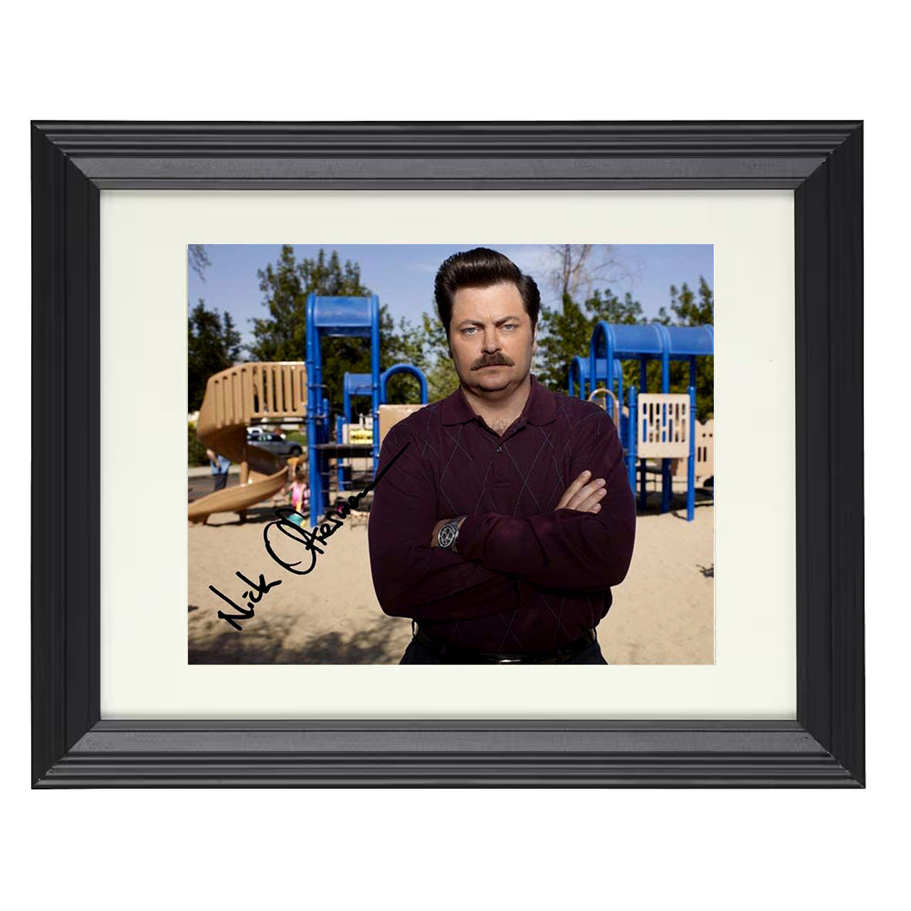 Parks and Recreation – Ron Swanson Parks Department Deadpan – 8x10 black beveled framed television wall art