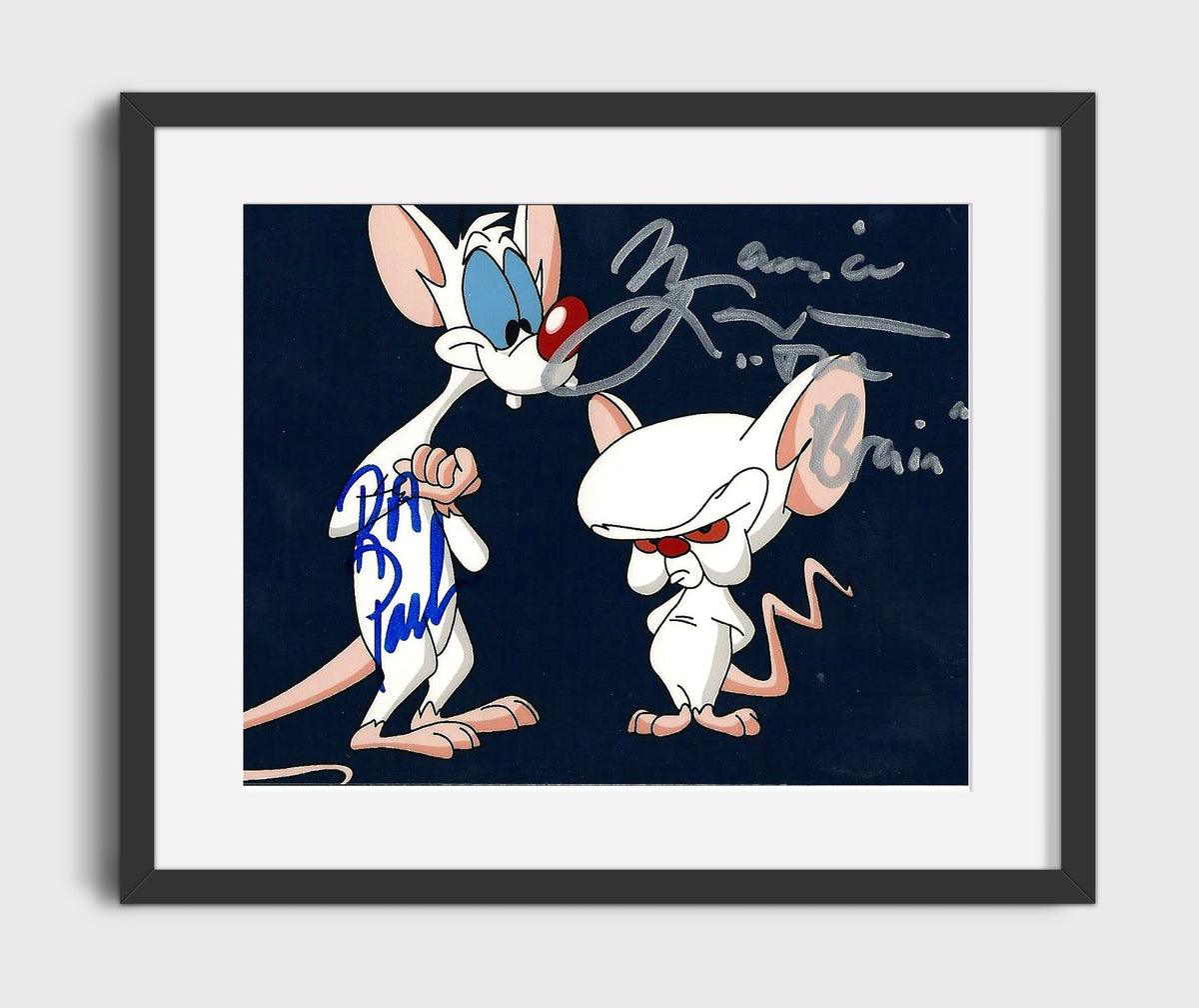 Pinky and the Brain - Rob Paulsen (Pinky) and Maurice LaMarche (Brain) Cartoon Duo - Gallery Frame television wall art