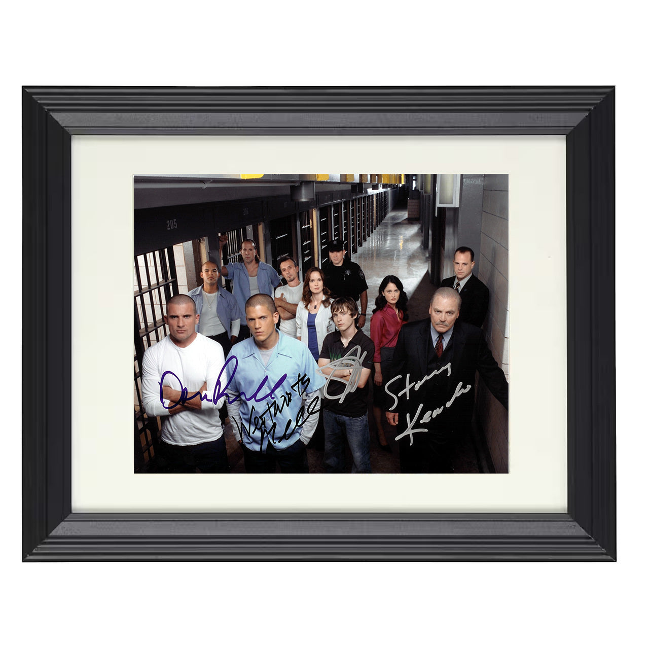 Prison Break – Michael Scofield Prison Cellblock Cast – 8x10 black beveled framed television wall art