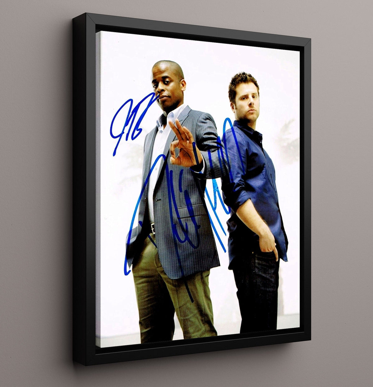 Psych - James Roday and Dule Hill - Detective Duo Back to Back Promo - Framed Canvas television wall art