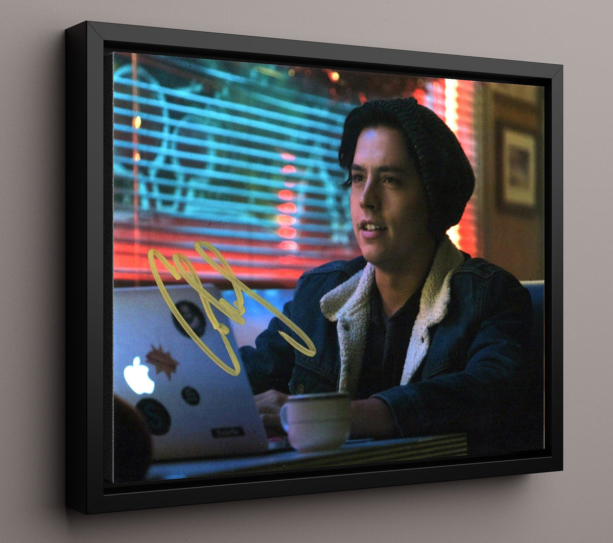 Riverdale - Cole Sprouse (Jughead Jones) Diner Laptop Scene - Framed Canvas television wall art