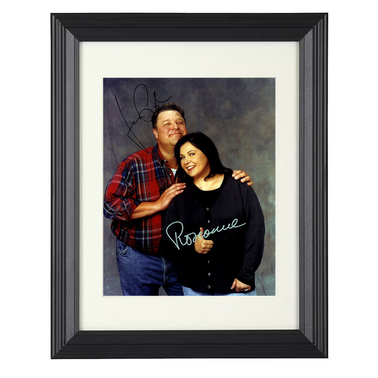 Roseanne – John Goodman and Roseanne Barr – Conner Family – 8x10 black beveled framed television wall art