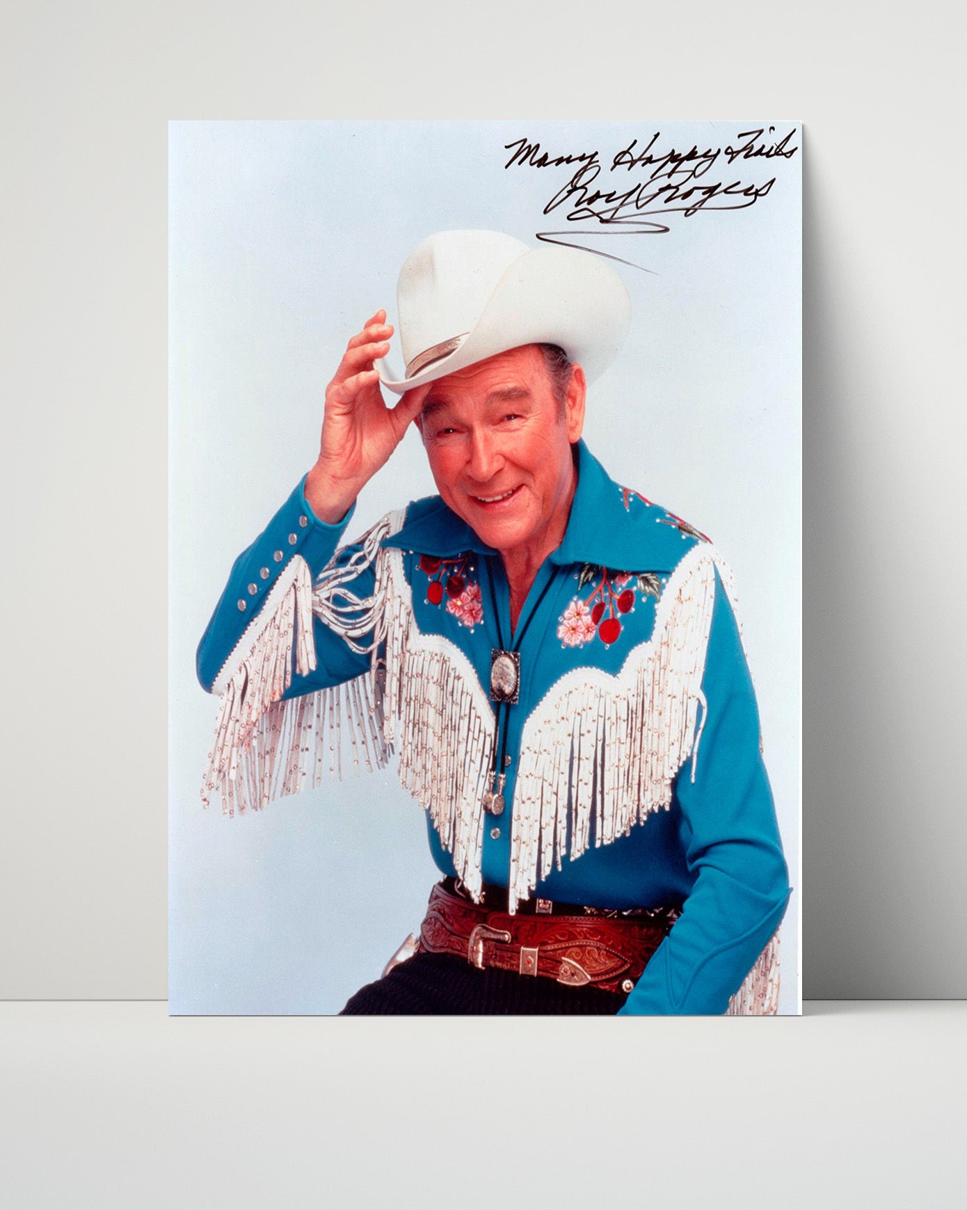 Roy Rogers Show - Roy Rogers - Cowboy Hat Fringe Shirt - Vintage Television Wall Art - 16x20 Unframed Print wall art print - television decor