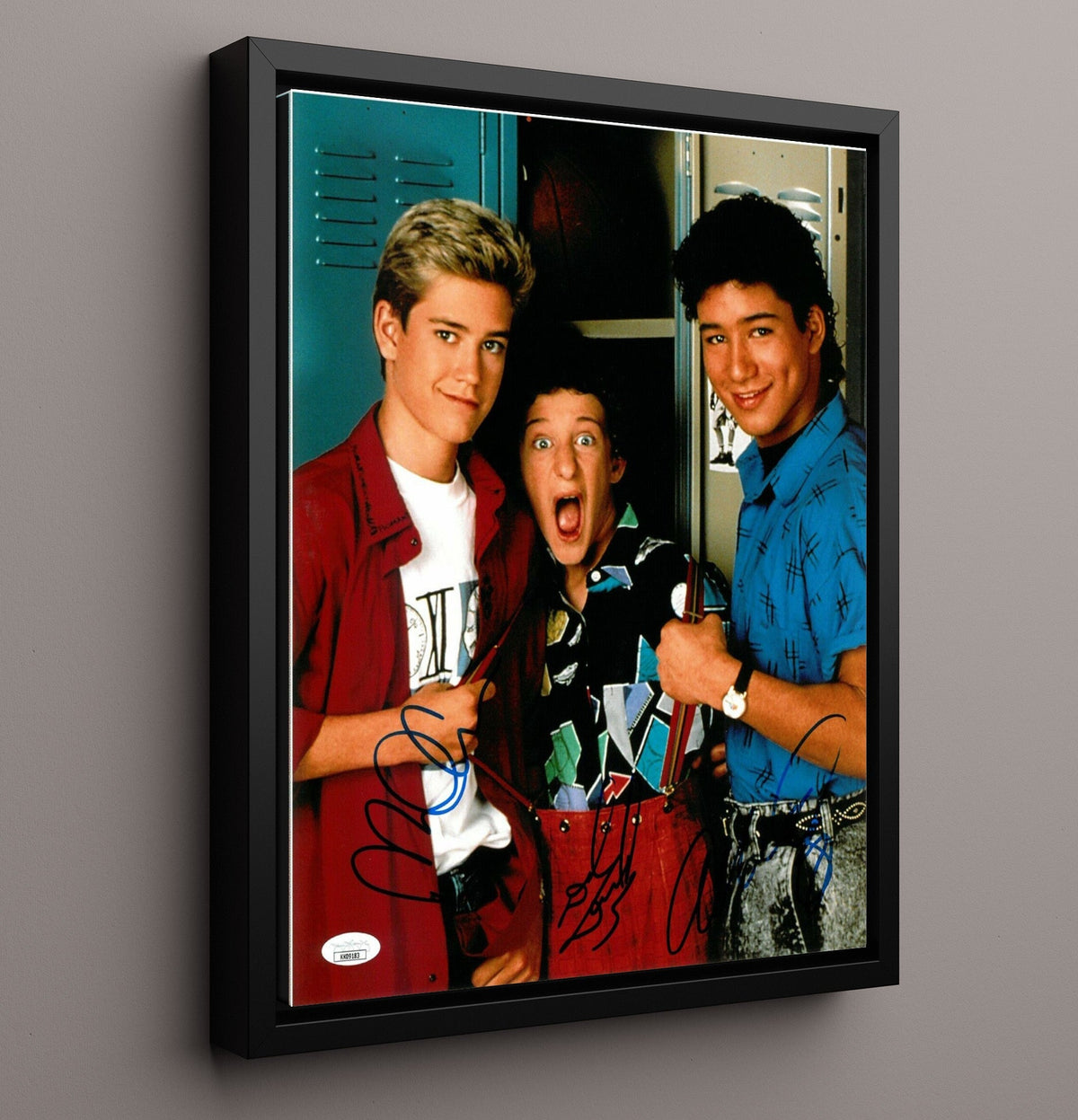 Saved by the Bell - Zack Slater and Screech - Locker Room Trio - Framed Canvas television wall art