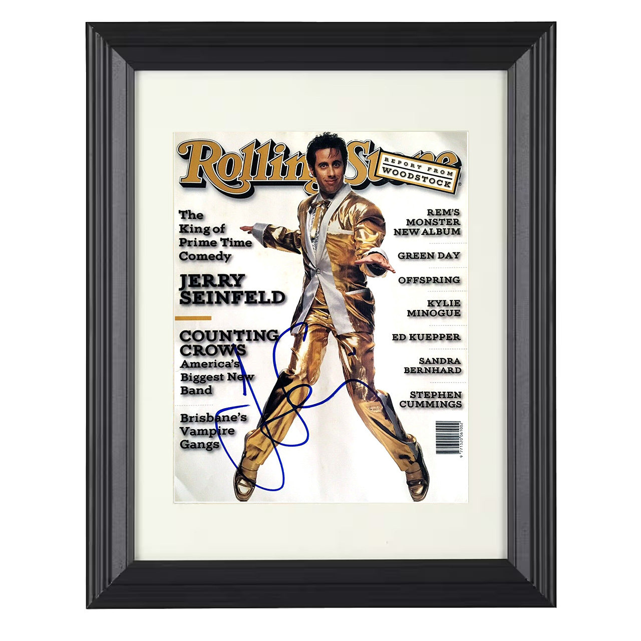 Seinfeld – Jerry Seinfeld – Rolling Stone Gold Suit Artwork – 8x10 black beveled framed television wall art