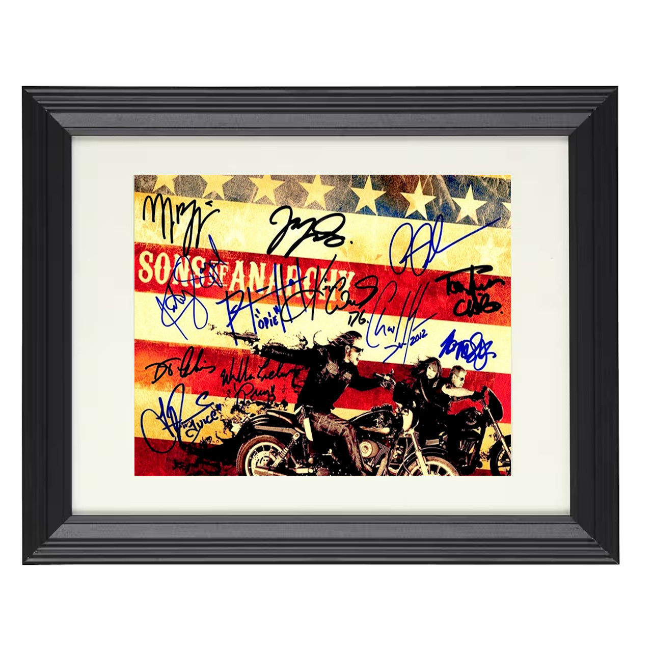 Sons of Anarchy – Jax Teller Cast Flag Riders – 8x10 black beveled framed television wall art