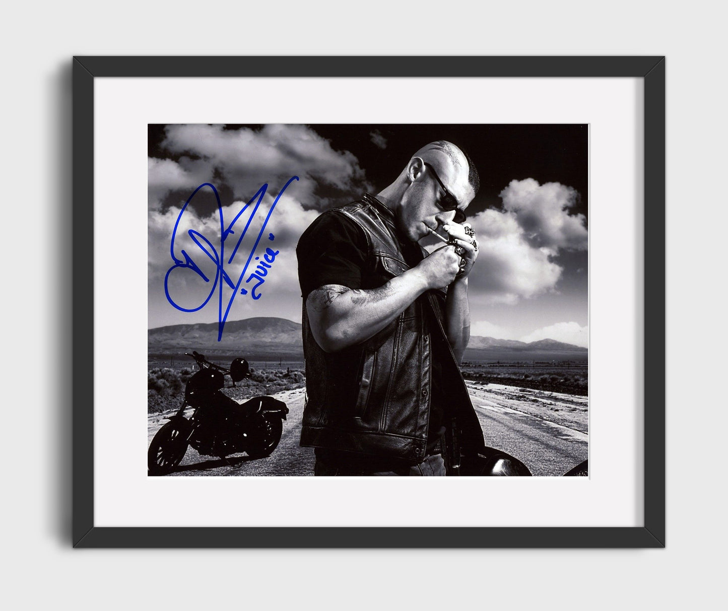 Sons of Anarchy - Theo Rossi (Juice Ortiz) Motorcycle Roadside - Gallery Frame television wall art