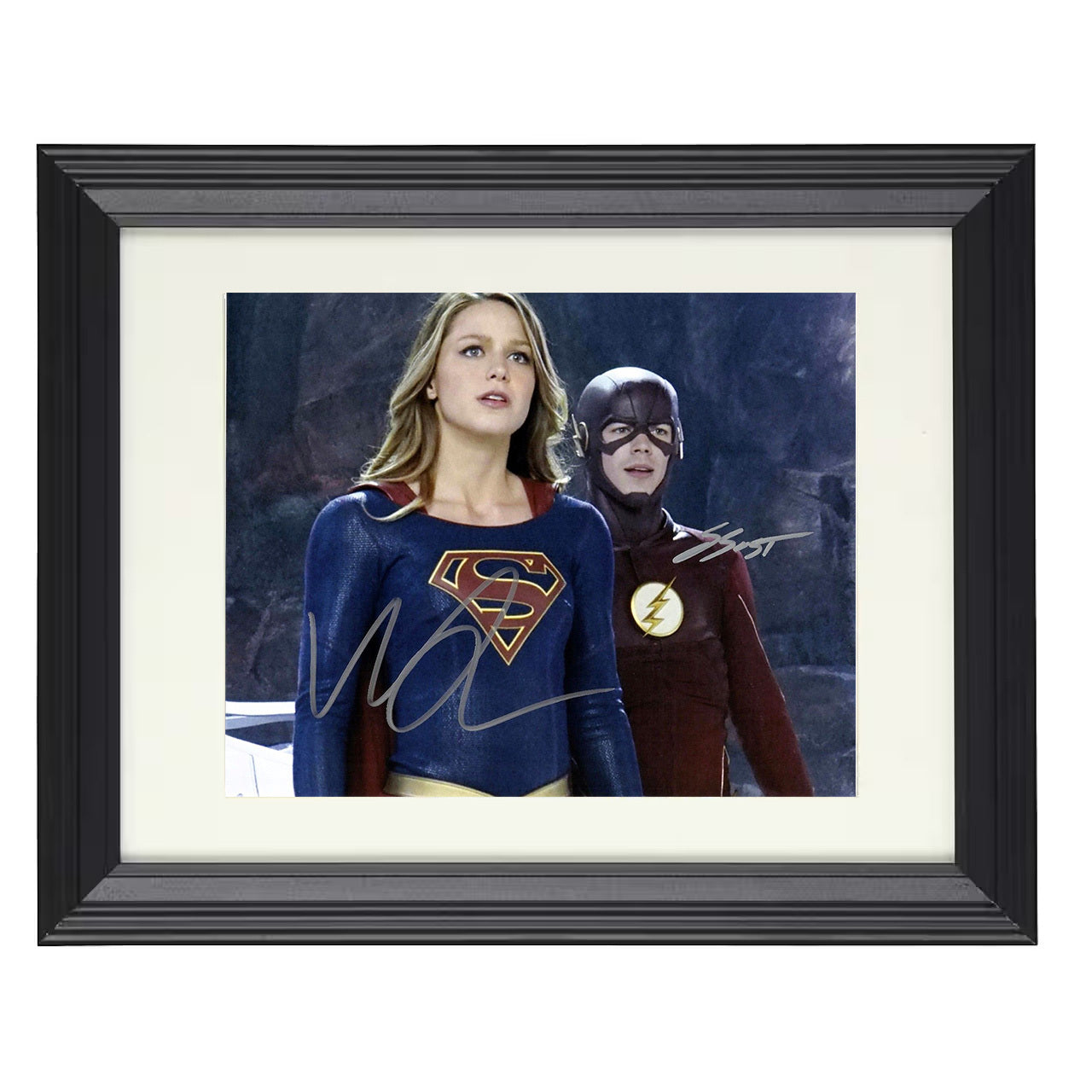 Supergirl – Kara Danvers and Grant Gustin Supergirl – 8x10 black beveled framed television wall art