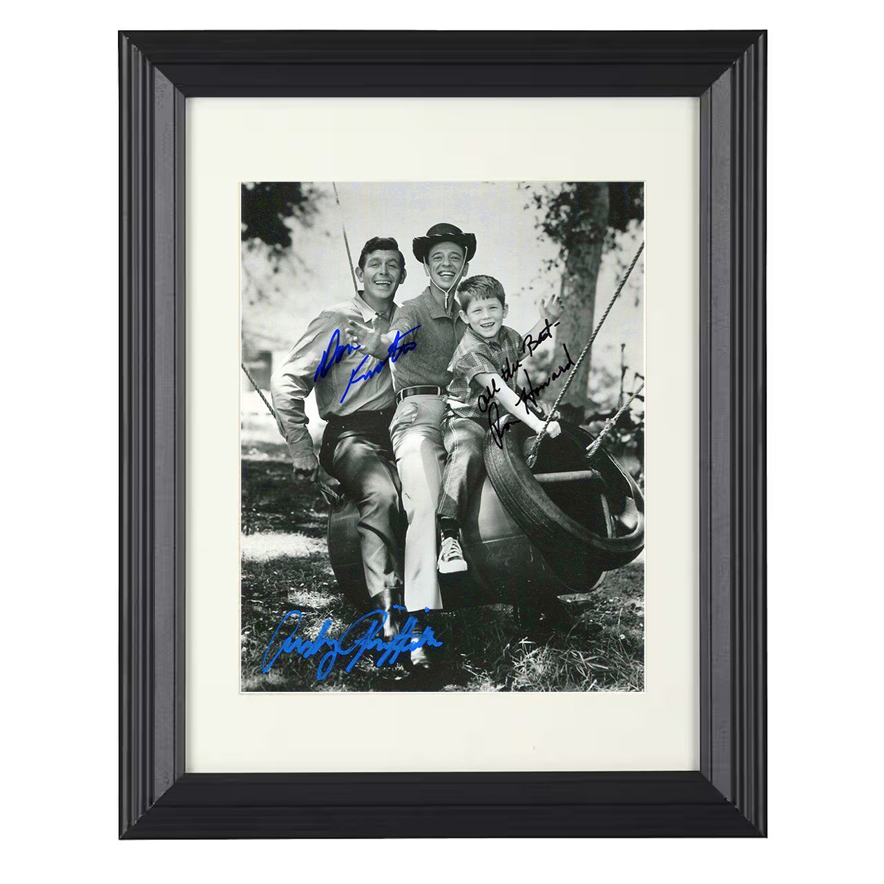 The Andy Griffith Show – Andy Griffith Ron Howard Don Knotts – 8x10 black beveled framed television wall art