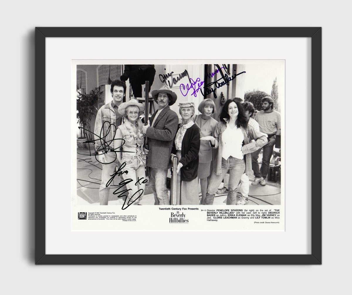 The Beverly Hillbillies - Jim Varney (Jed Clampett) Ensemble Cast On Set - Gallery Frame television wall art