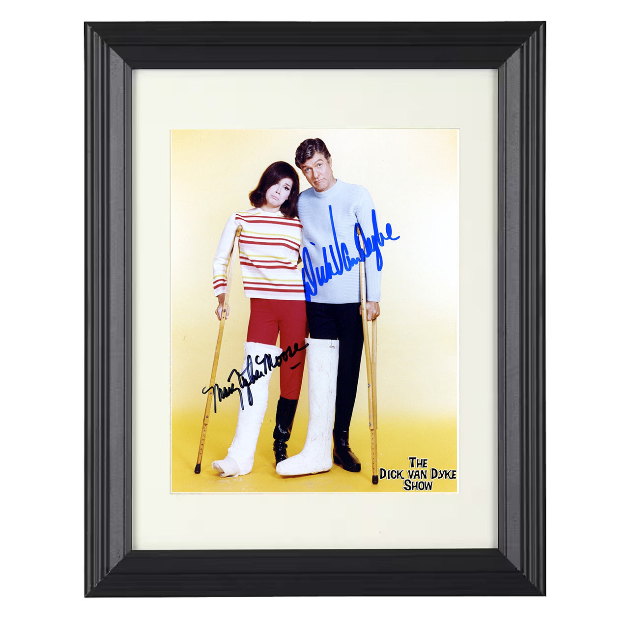 The Dick Van Dyke Show – Dick Van Dyke and Mary Tyler Moore – 8x10 black beveled framed television wall art