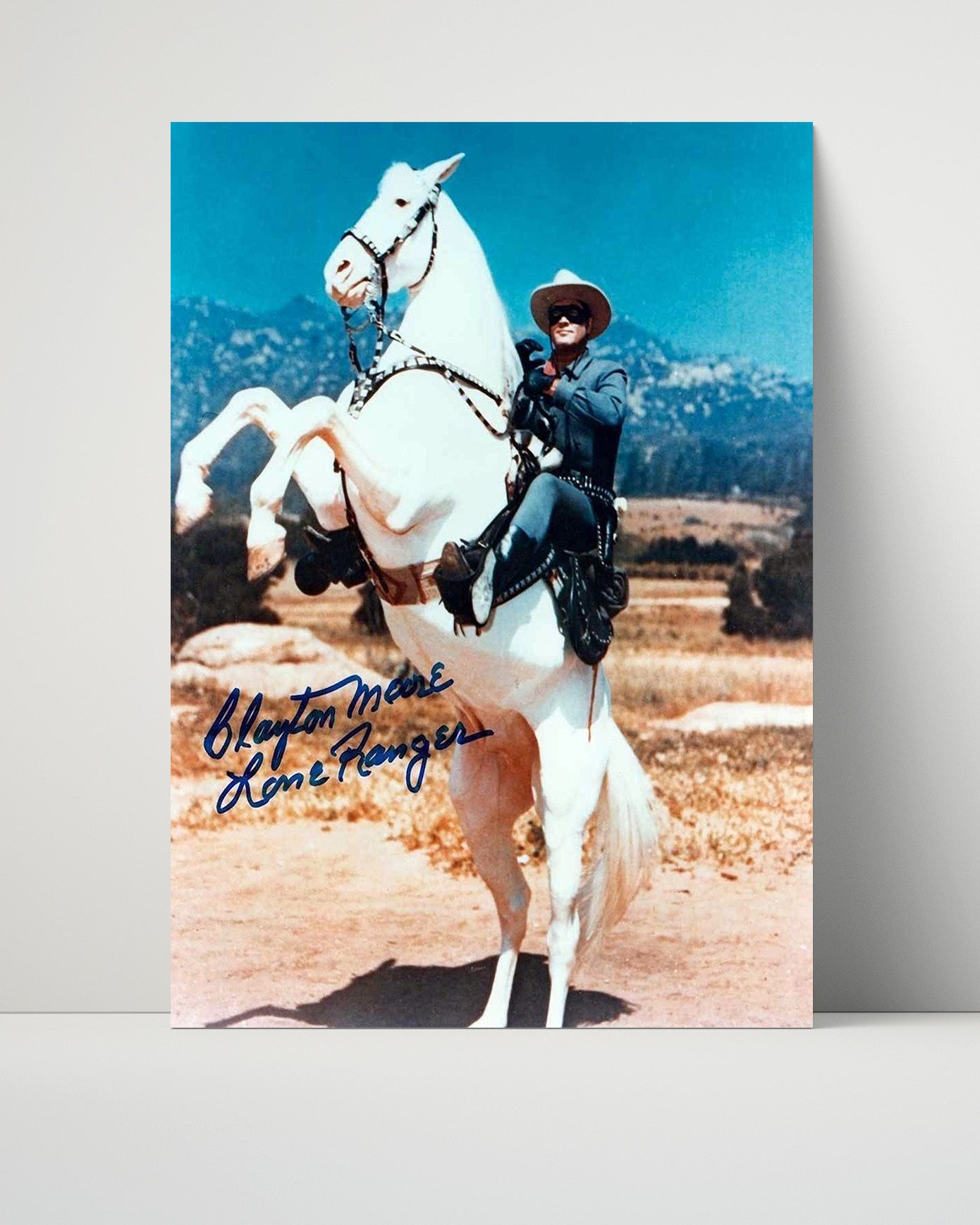 The Lone Ranger - Clayton Moore Masked Western Hero Desert Horse Action - Vintage Television Wall Art - 16x20 Unframed Print wall art print - television decor