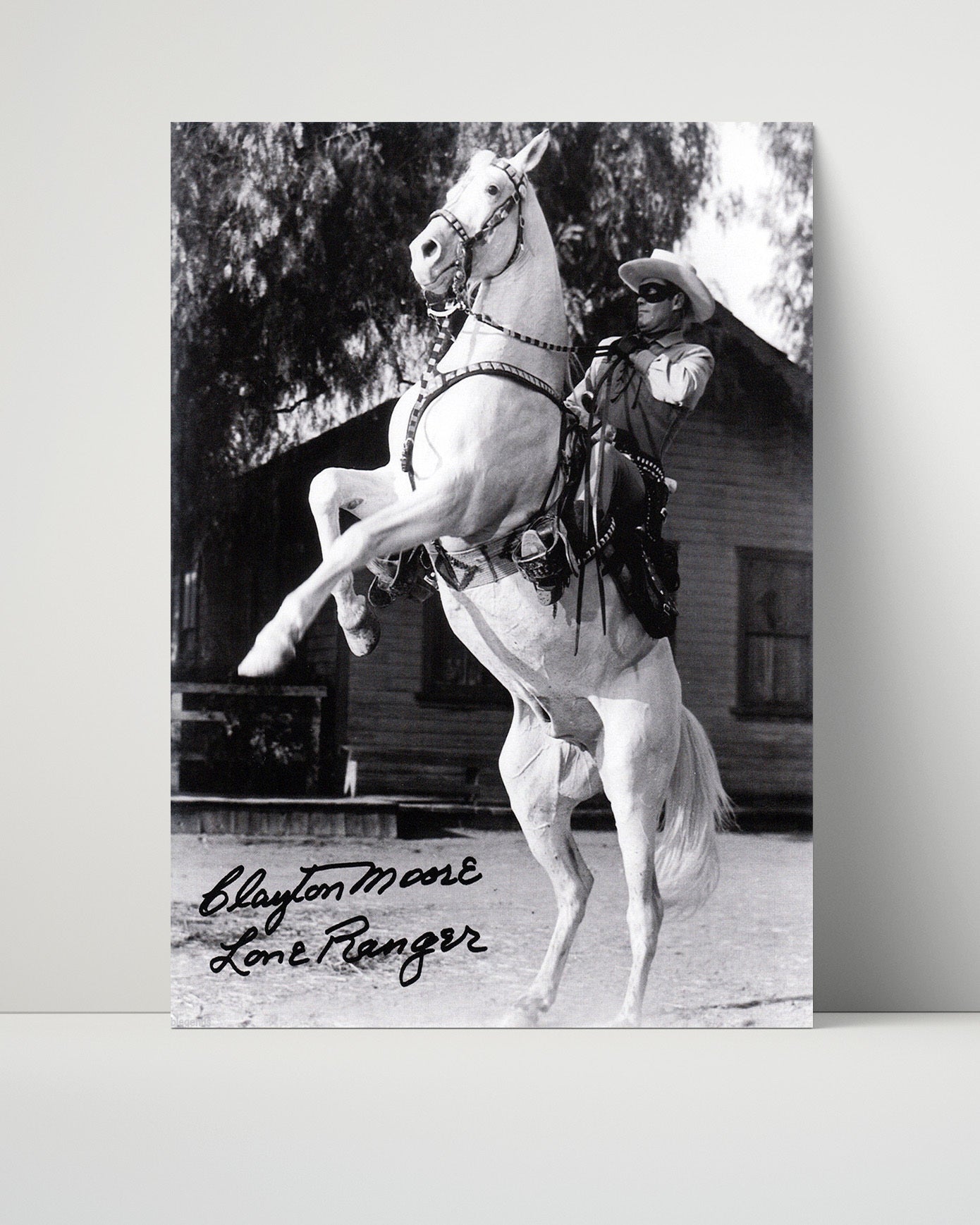 The Lone Ranger - Clayton Moore Masked Western Hero Silver Horse Pose - Vintage Television Wall Art - 16x20 Unframed Print wall art print - television decor