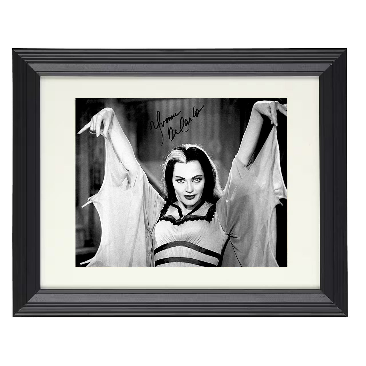 The Munsters – Lily Munster Gothic Glamour Image – 8x10 black beveled framed television wall art