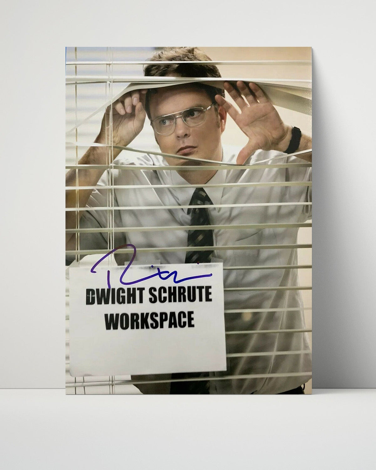 The Office – Dwight Schrute Peeking Through Office Blinds unframed semi-gloss poster print