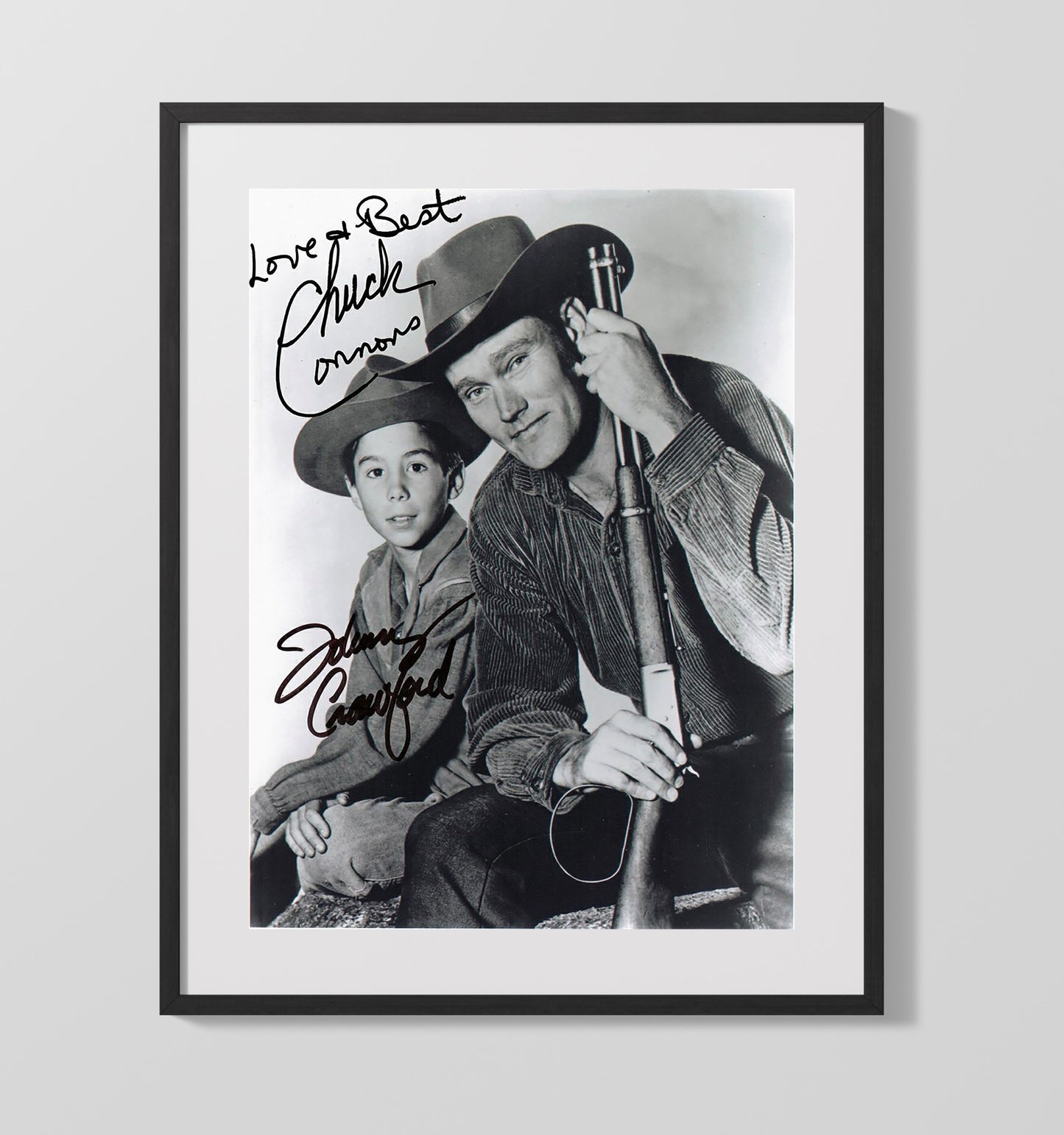 The Rifleman - Chuck Connors Johnny Crawford Frontier Father-Son Duo - Gallery Frame television wall art