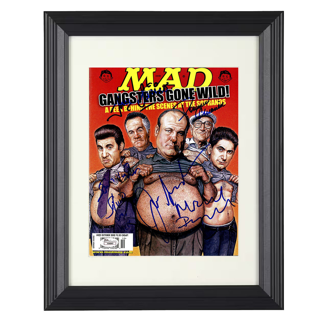 The Sopranos – Tony Soprano MAD Gangsters Gone Wild Artwork – 8x10 black beveled framed television wall art
