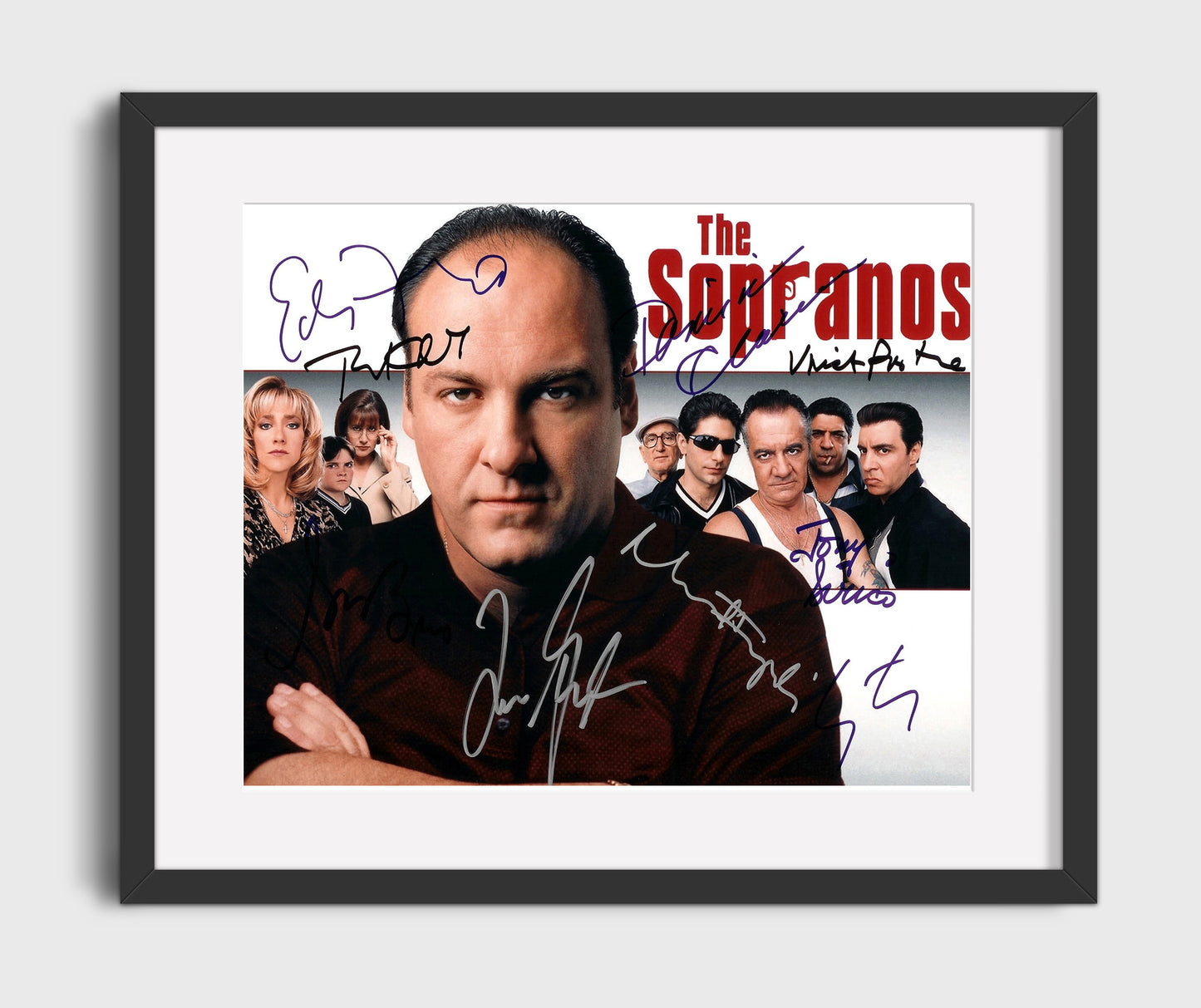 The Sopranos - James Gandolfini (Tony Soprano) Ensemble Cast Promo - Gallery Frame television wall art