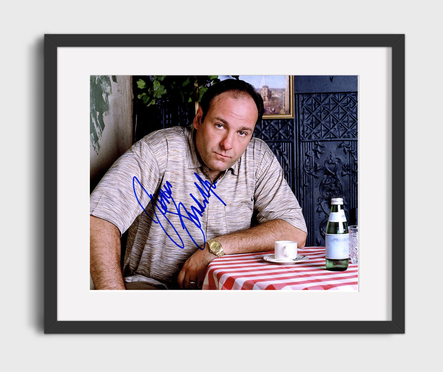 The Sopranos - James Gandolfini (Tony Soprano) Restaurant Table Scene - Gallery Frame television wall art