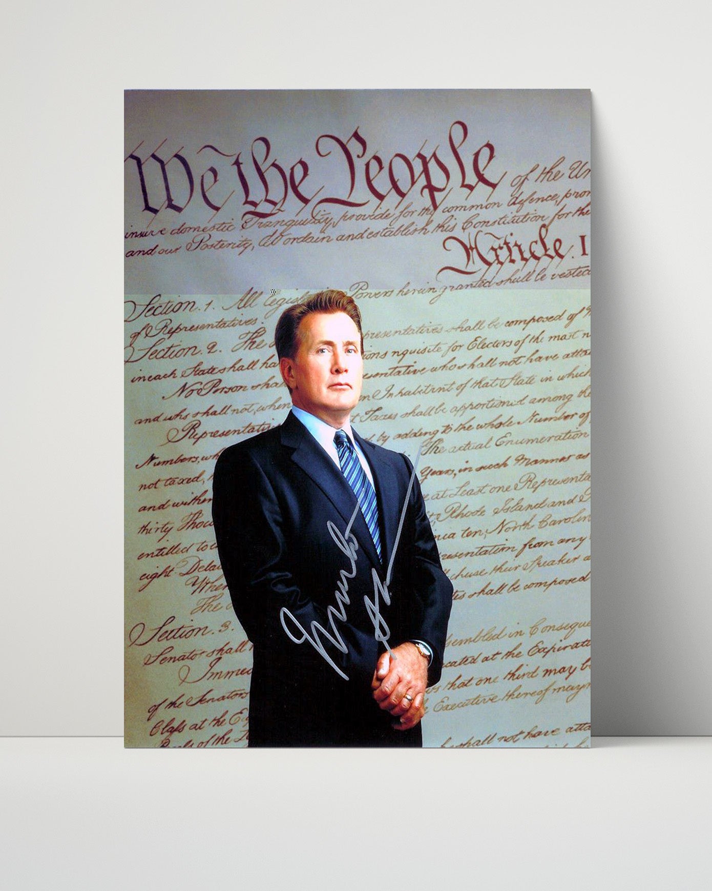 The West Wing - Martin Sheen - President Bartlet Constitution Backdrop - Vintage Television Wall Art - 16x20 Unframed Print wall art print - television decor