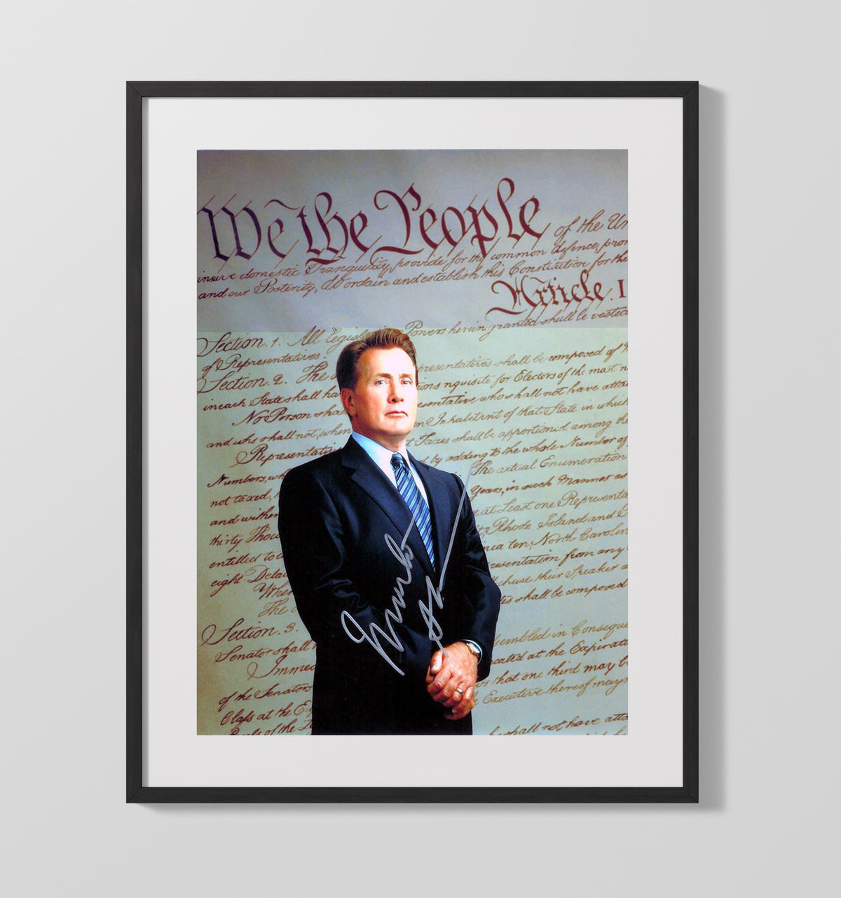The West Wing - Martin Sheen - President Bartlet Constitution Backdrop - Gallery Frame television wall art