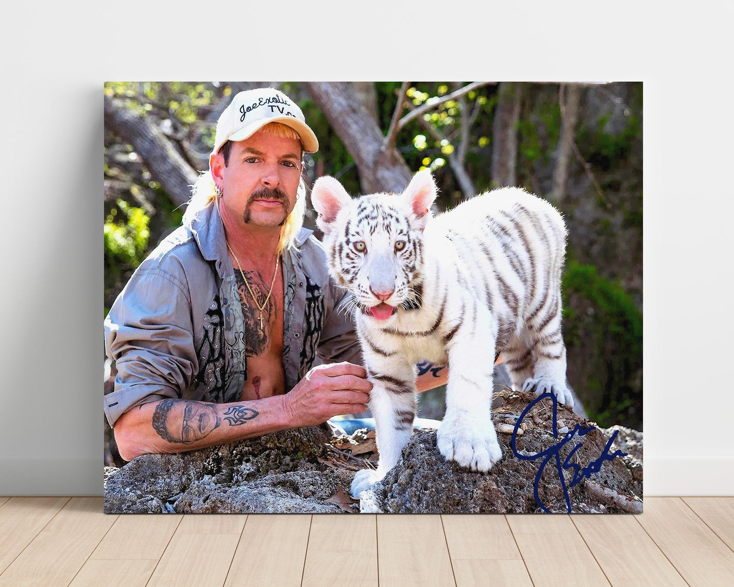 Tiger King - Joe Exotic (Joe Exotic) White Tiger Cub - Vintage Television Wall Art - 16x20 Unframed Print wall art print - television decor