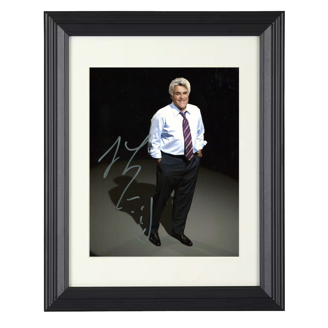 Tonight Show – Jay Leno Promotional Host Standing Smiling – 8x10 black beveled framed television wall art