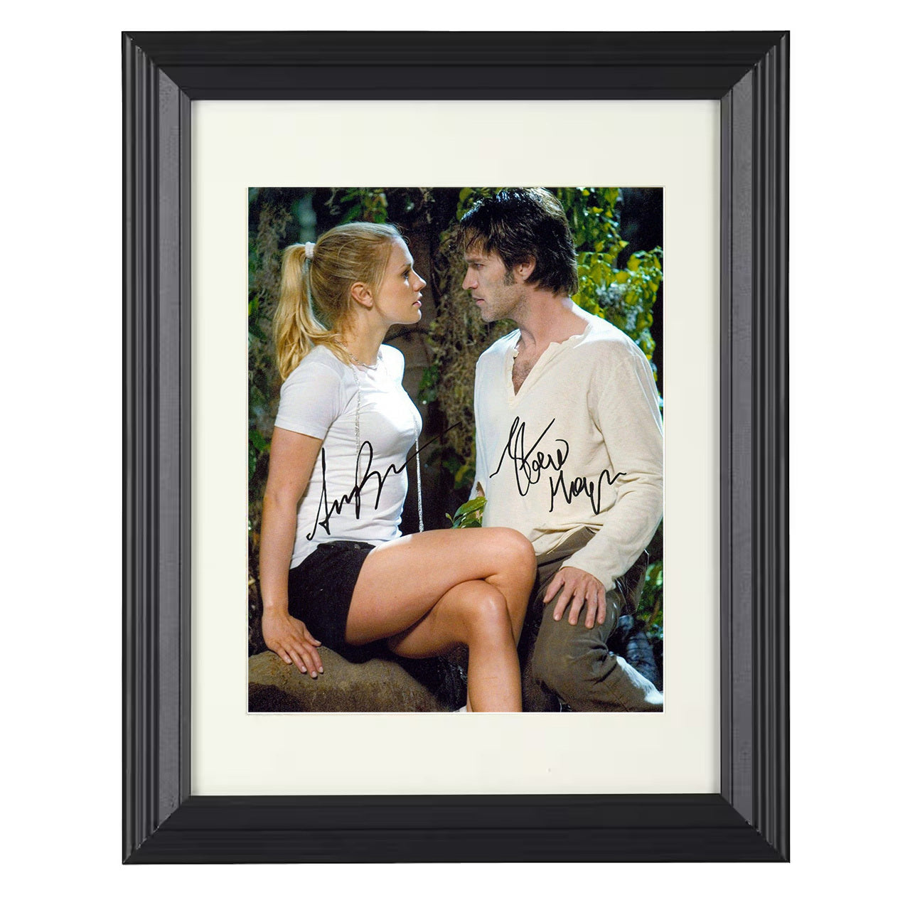 True Blood – Anna Paquin Stephen Moyer Vampire Saga Duo – 8x10 black beveled framed television wall art