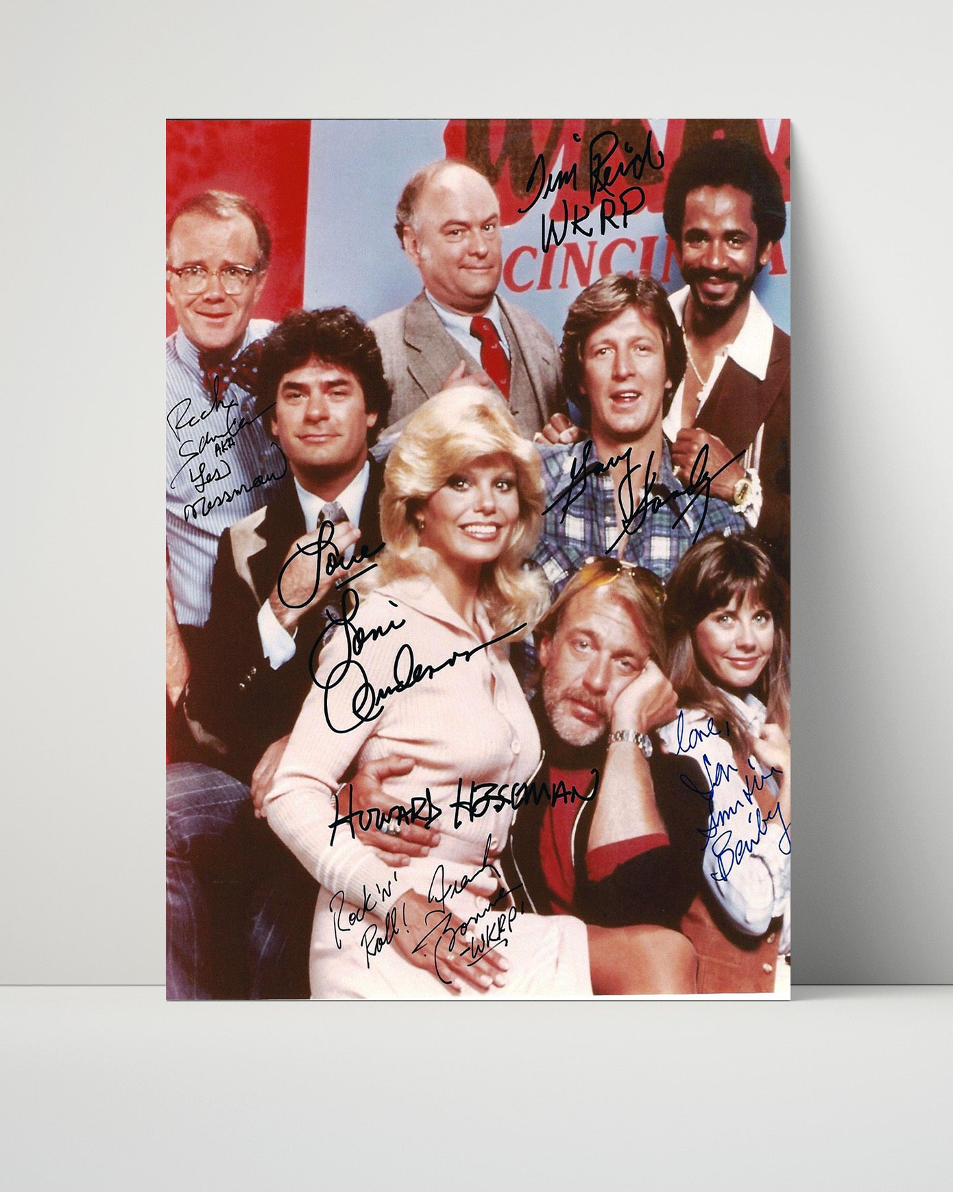 WKRP in Cincinnati - Howard Hesseman (Dr. Johnny Fever) Ensemble Cast Studio - Vintage Television Wall Art - 16x20 Unframed Print wall art print - television decor
